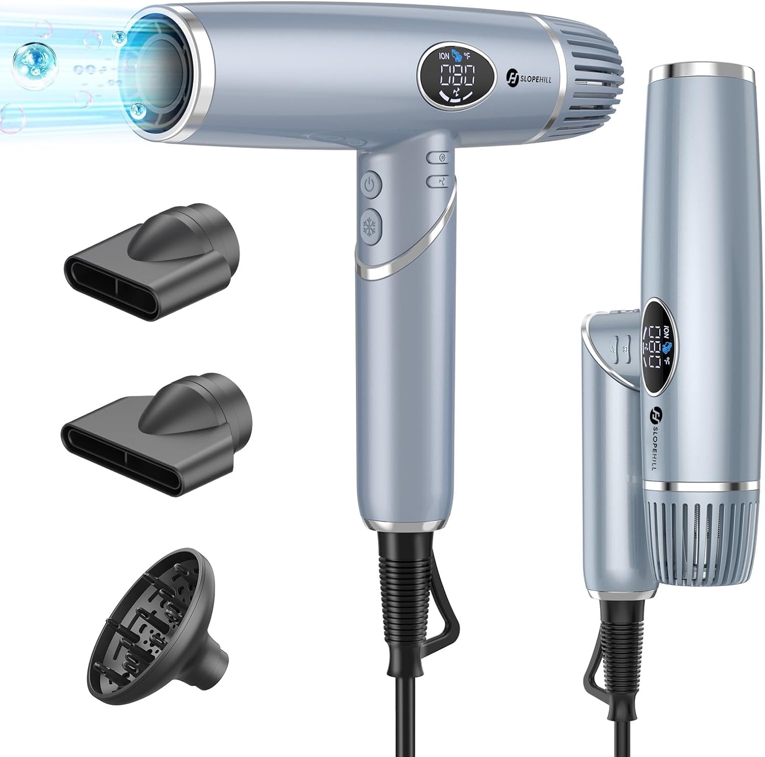 Hair Dryer, slopehill Professional Foldable Blow Dryer, Ionic Hairdryer, High-Sp...