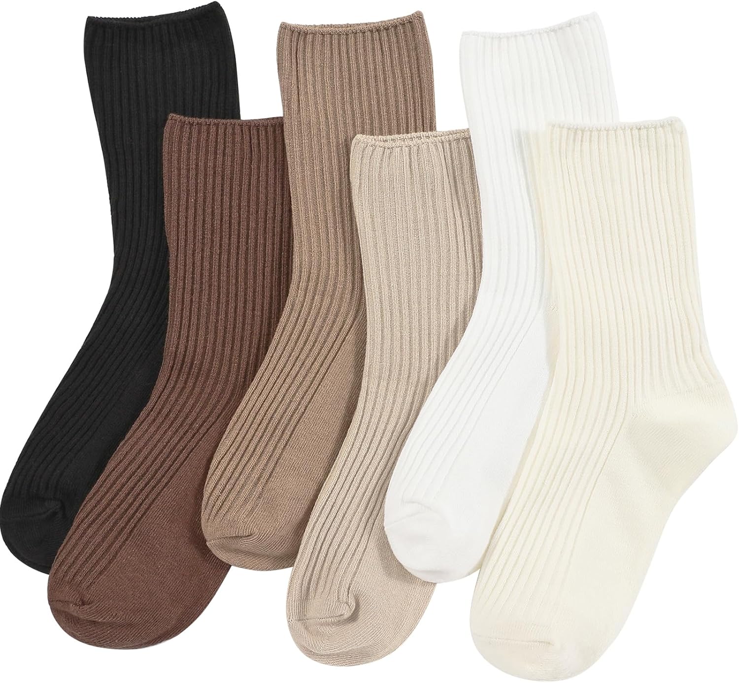 DOKUTOKU Womens Crew Socks Size 7-9 Cotton Cute Long Fall Workout Casual Socks 6...