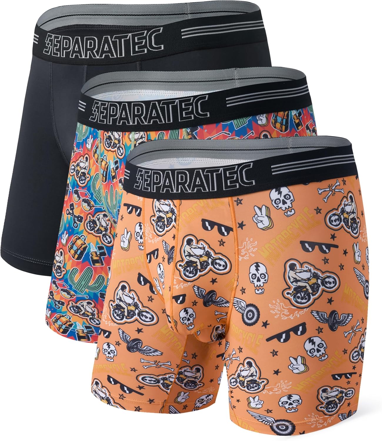 Separatec Men's Sport Boxers Dry Fastly Stretch Performance Underwear Trunks Dua...