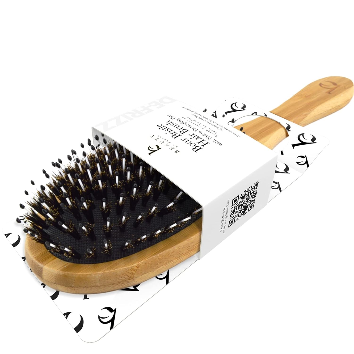 Boar Bristle Hair Brush - Smoothes & Detangles All Hair Types, Hairbrush for Wom...
