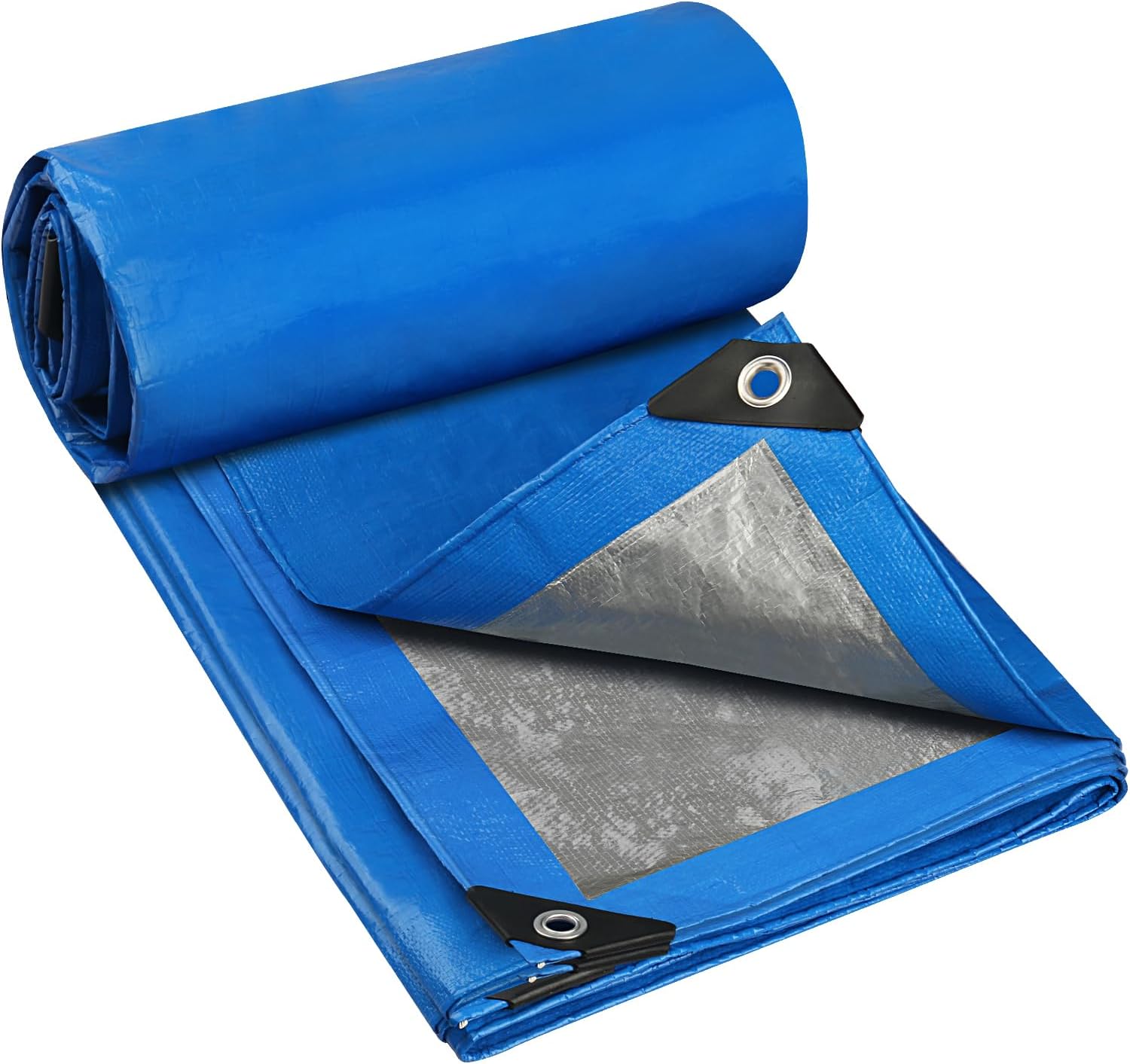 YIJUHOU Tarpaulin Waterproof Heavy Duty 3m x 5m 115 GSM Blue Tarps Sheet for Fur...