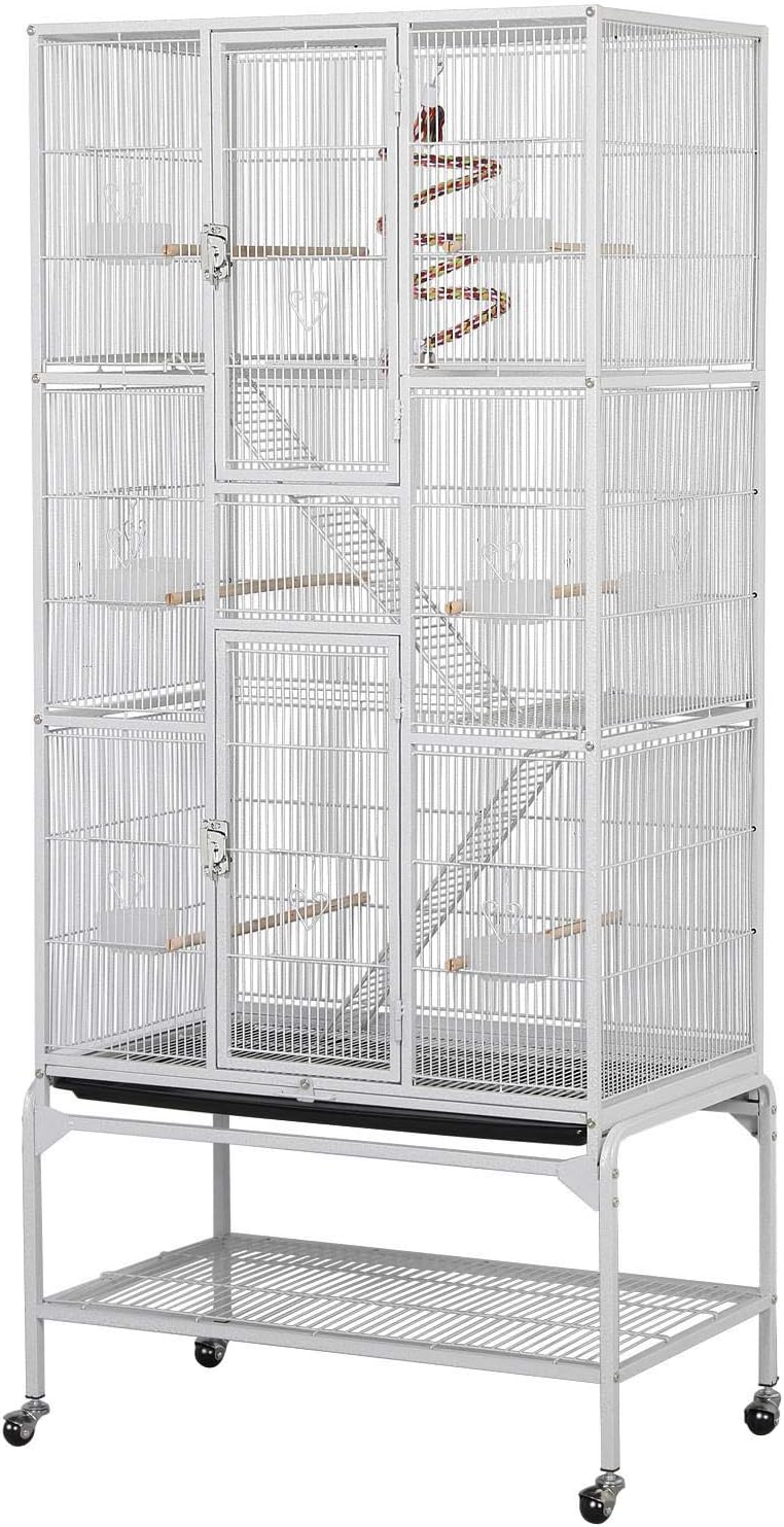 Yaheetech 69'' Extra Large Bird Cage Metal Parrot Cage w/Detachable Stand for Mi...