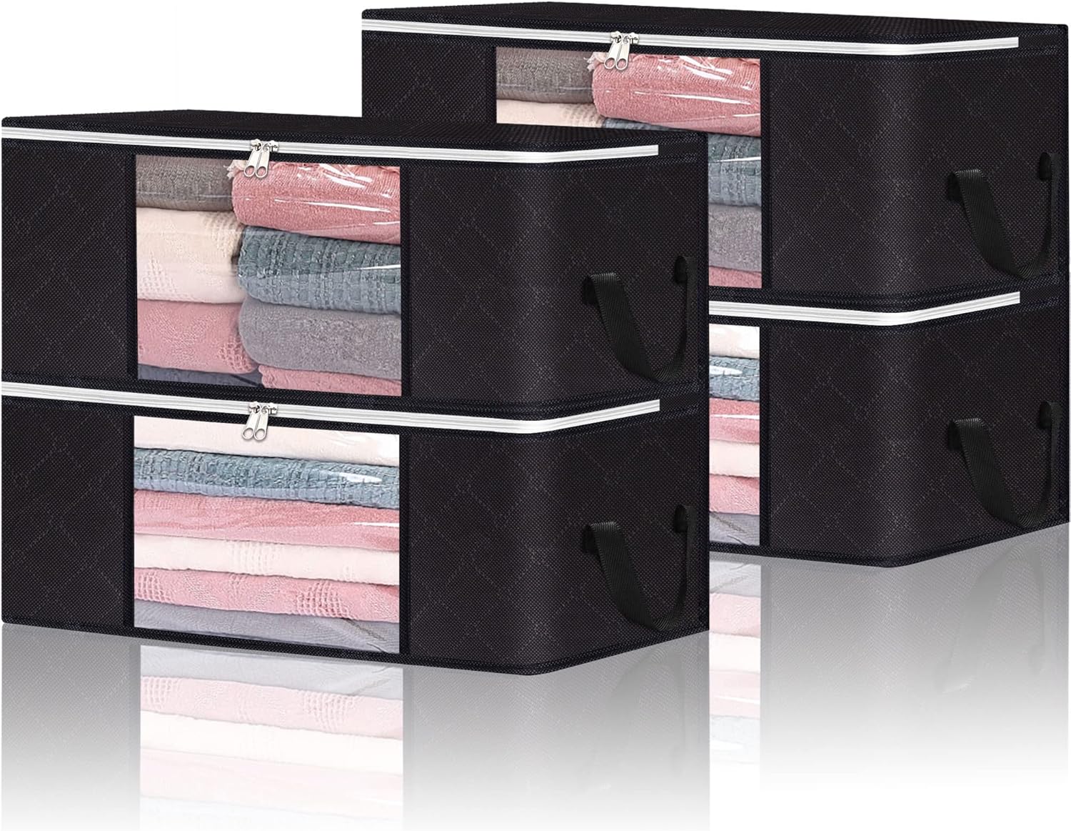 Vieshful 4 Pack Clothes Storage Bags 35L Large Capacity Clothing Organizers with...