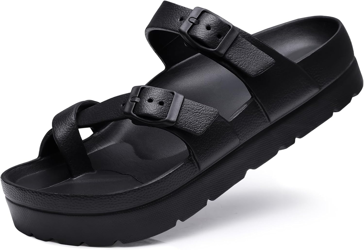 Women's Platform Sandals with Arch Support Comfortable Foam Slides Lightweight T...