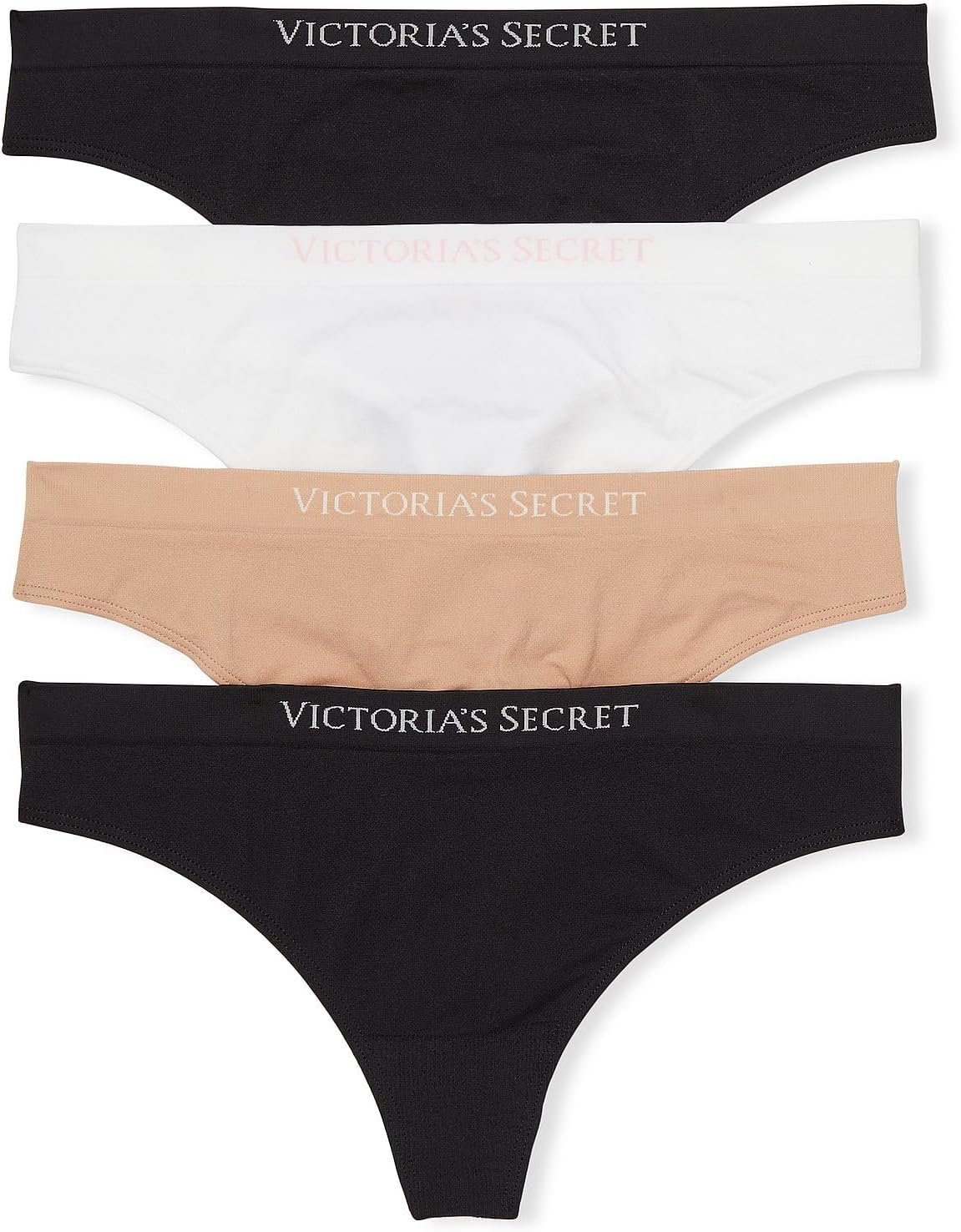 Victoria's Secret Women's Seamless Thong Underwear, Panties for Women, Multi Pac...