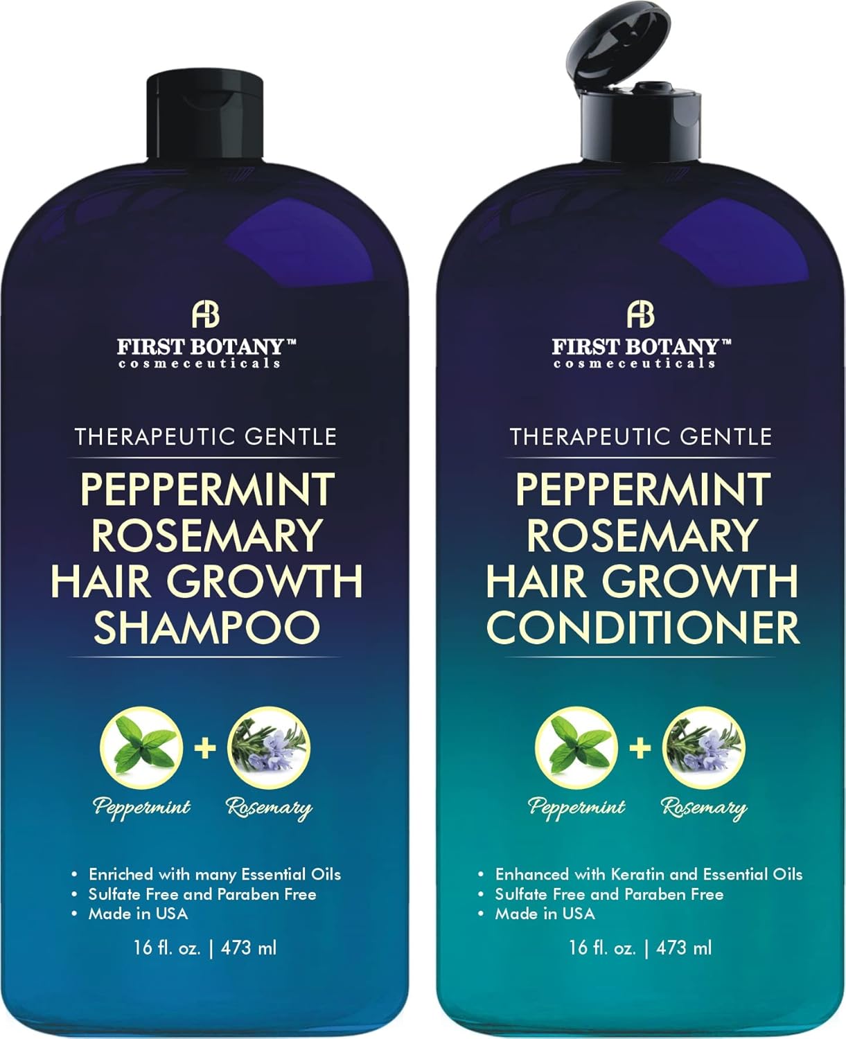 First Botany, Peppermint Rosemary Hair Regrowth and Anti Hair Loss Shampoo and C...