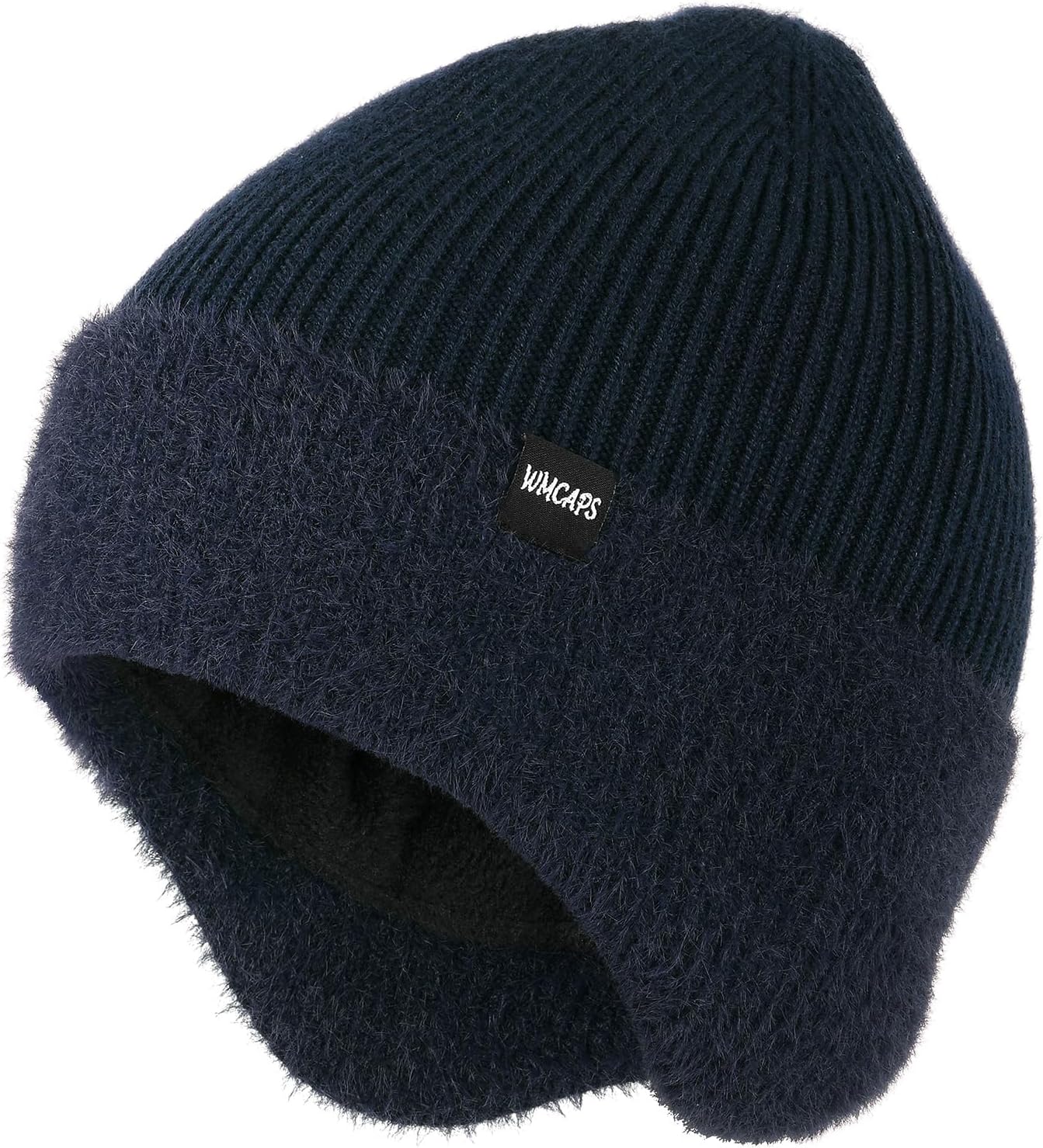 Wmcaps Winter Beanie for Men with Earflaps，Unisex Thick Warm Knit Hat with Ear...