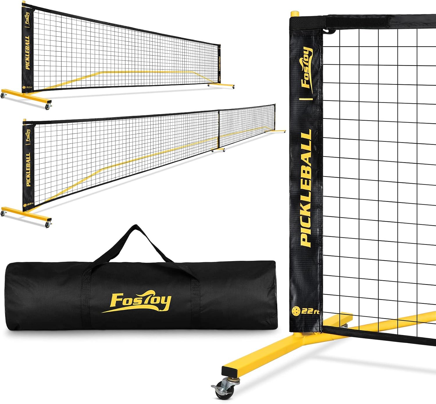 Portable Pickleball Net Set with Wheels, Regulatio...