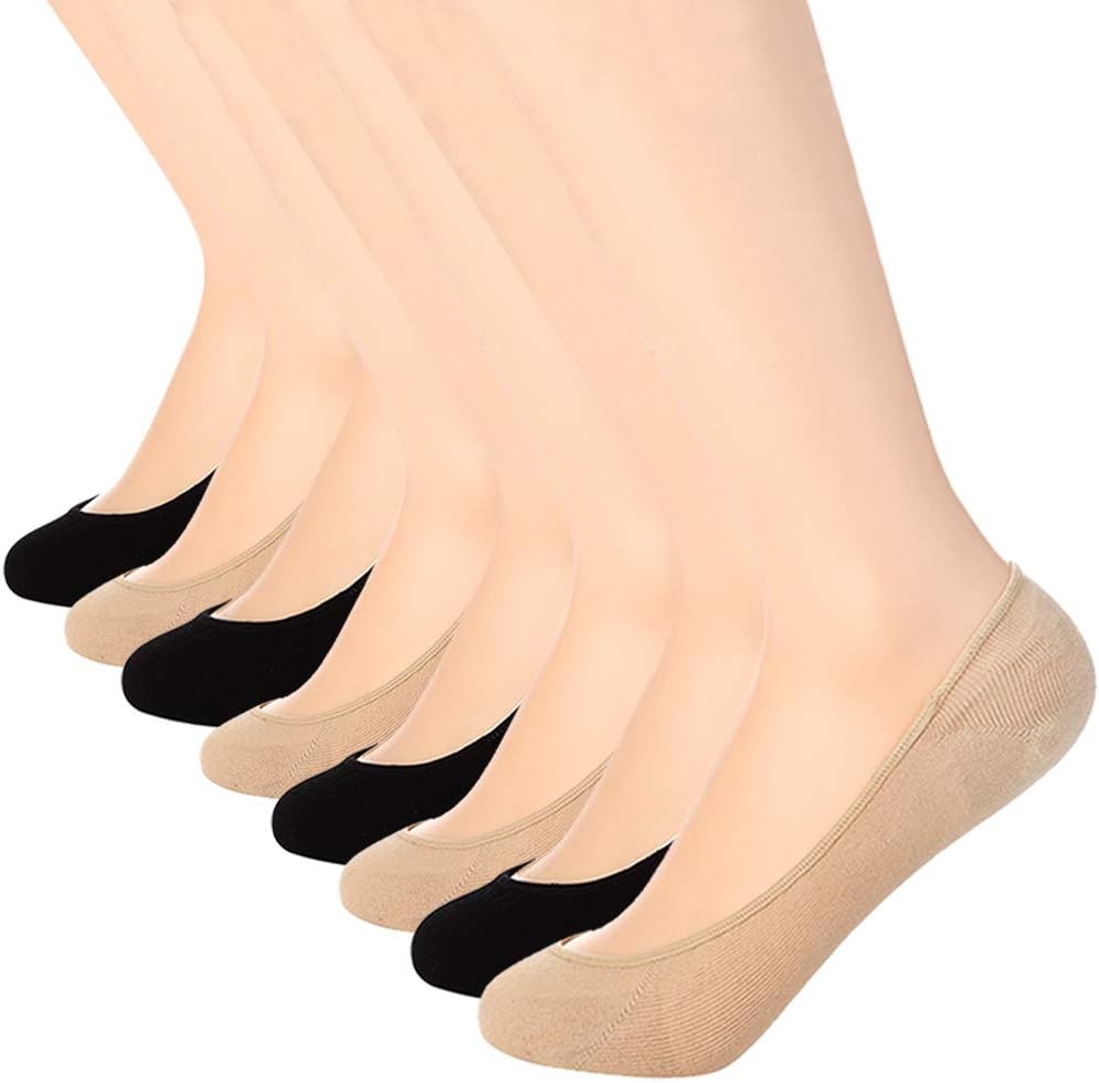 Toes Home No Show Socks Womens, Ultra Low Cut Liners Non Slip Footies for Flats...