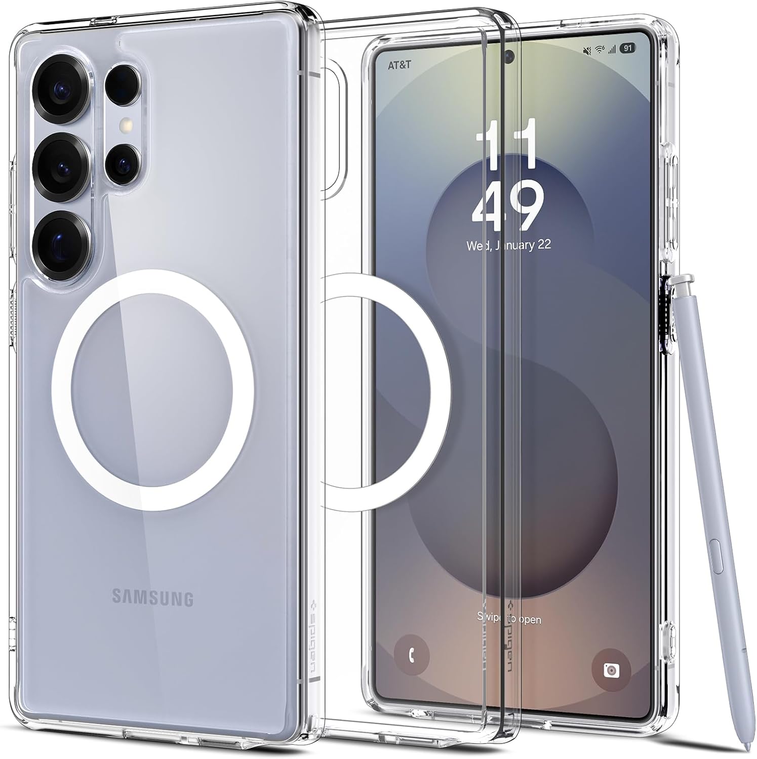 Spigen Ultra Hybrid MagFit Designed for Galaxy S25 Ultra Case [Qi2 Certified/Mag...