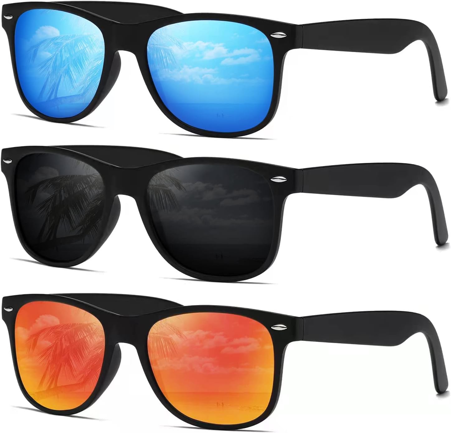 DEMIKOS Sunglasses Men Polarized Sunglasses for Womens Trendy Retro Mirror Lens...