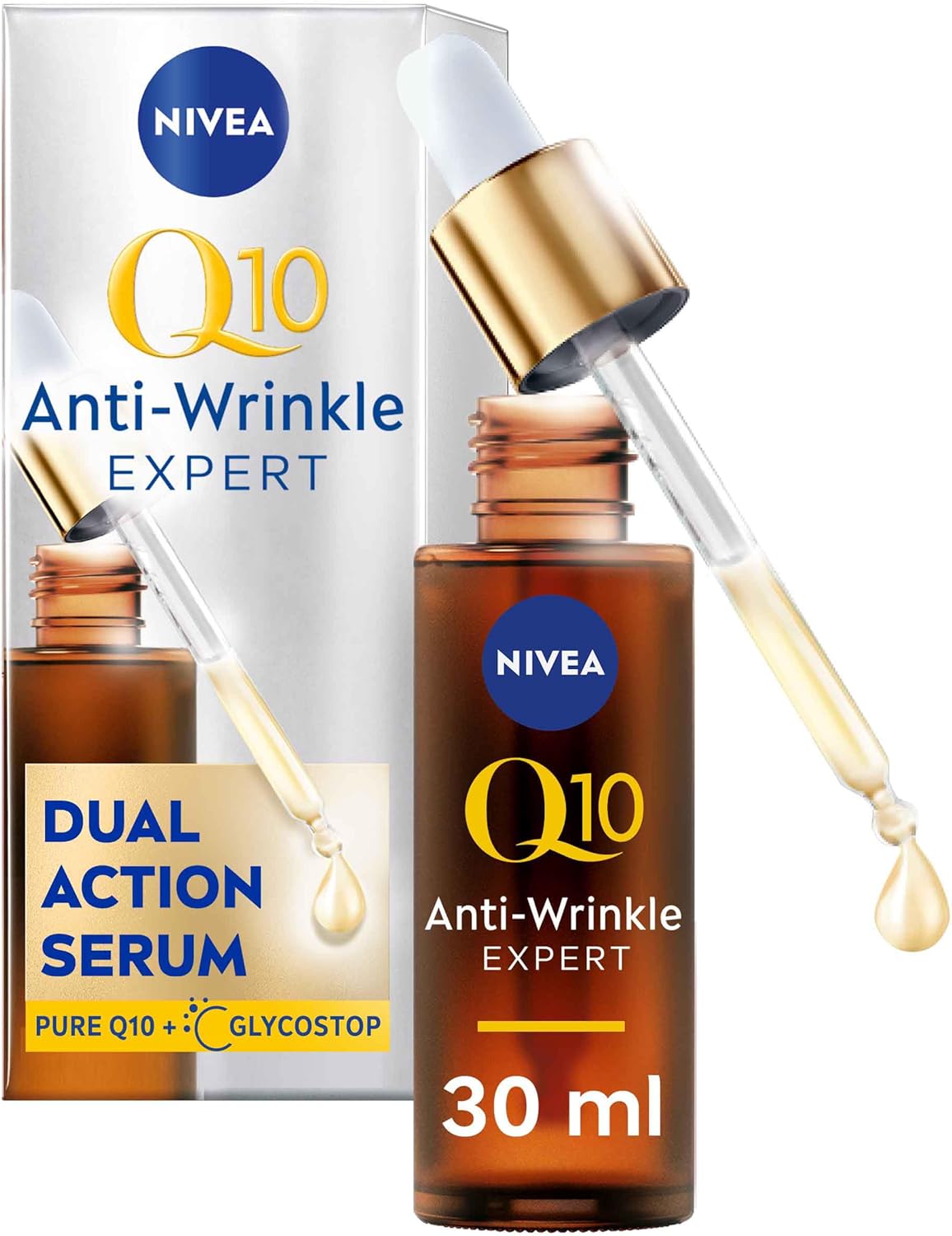 NIVEA Q10 Anti-Wrinkle Expert Dual Action Serum ​(30ml), Anti Ageing Face Serum...