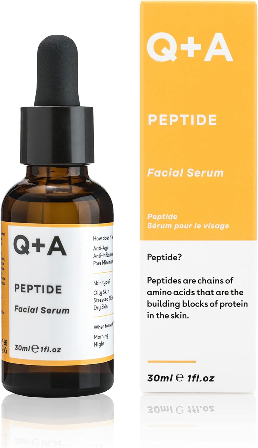 Q+A Peptide Facial Serum - Anti-Ageing Peptide Face Serum for Revitalised, Youth...