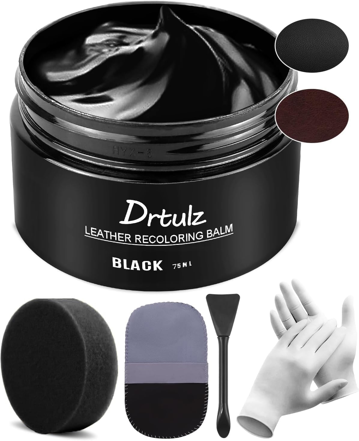 Black Leather Recoloring Balm, Leather Color Restorer Conditioner, Leather Repai...