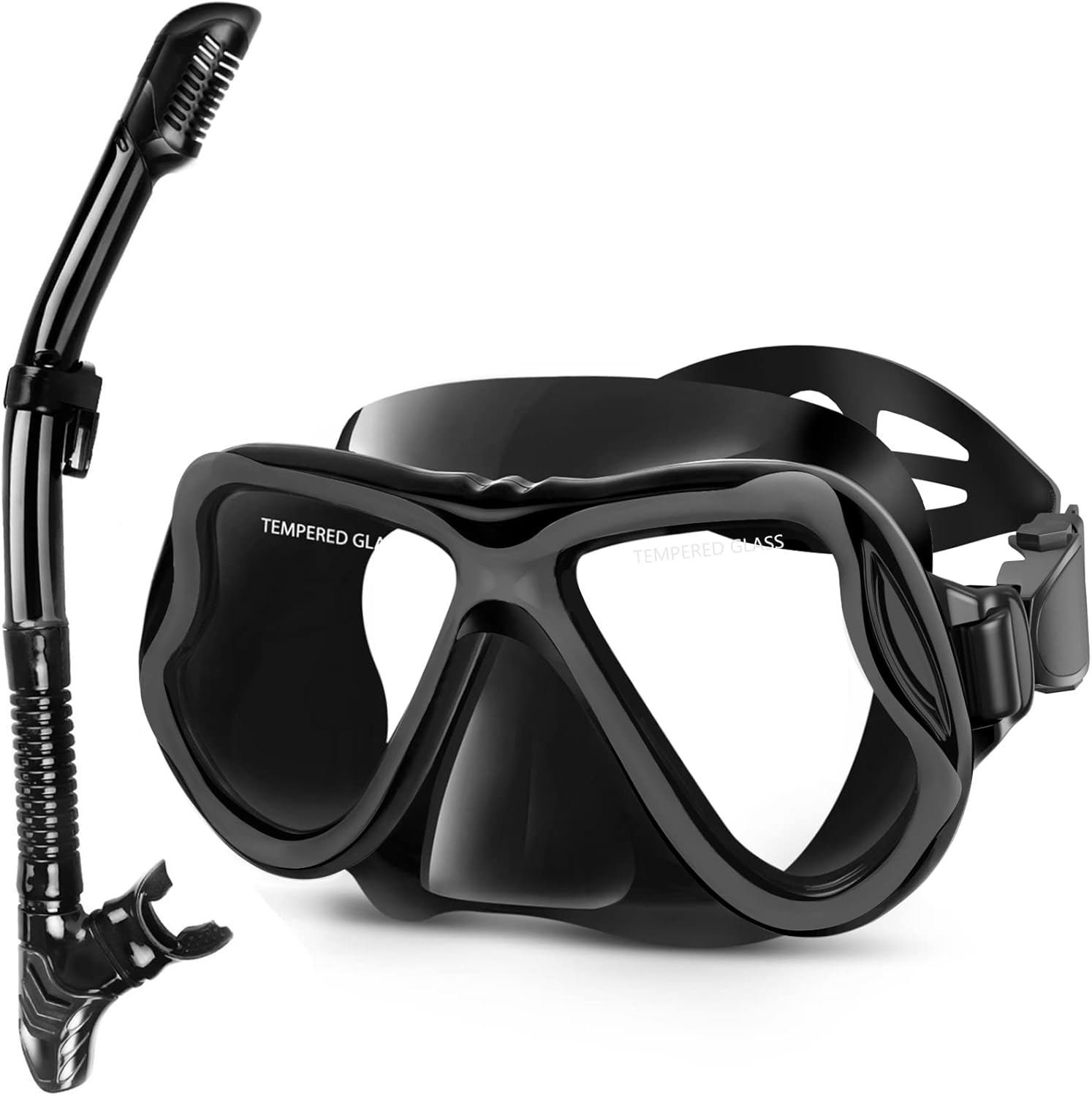 Greatever Dry Snorkel Set,Panoramic Wide View,Anti-Fog Scuba Diving Mask,Profess...