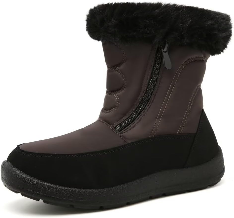 Cheval Winter Snow Zip Up Boots for Women, Fur Lined Warm Ankle Booties, Outdoor...