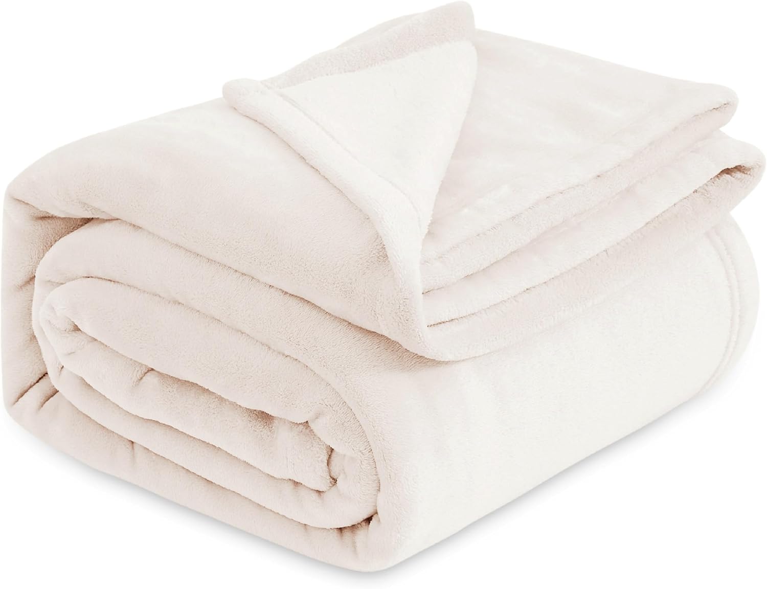 Bedsure Fleece Bed Blankets Full Size Cream - Soft Lightweight Plush Fuzzy Cozy...