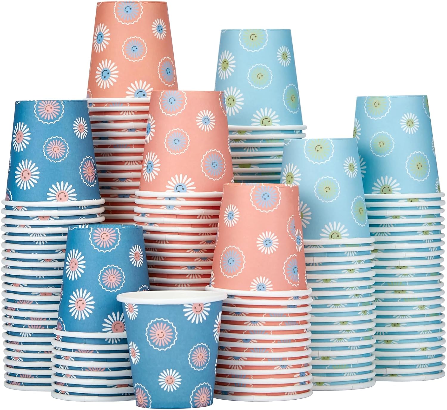 300 Pack 3 oz Paper Cups, Disposable Bathroom Cups, Small Mouthwash Cups, Hot/Co...