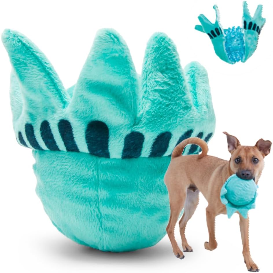 Barkbox Lady Liberty Ball 2-in-1 Dog Toy - Plush Squeaky Toy for Large Dogs | Li...