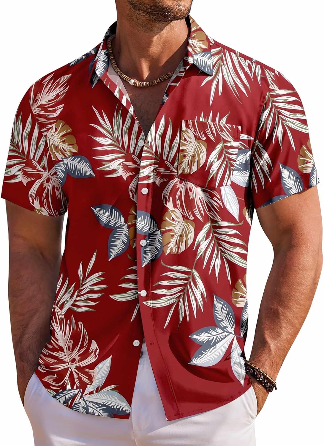 COOFANDY Men's Hawaiian Shirt Short Sleeve Floral...