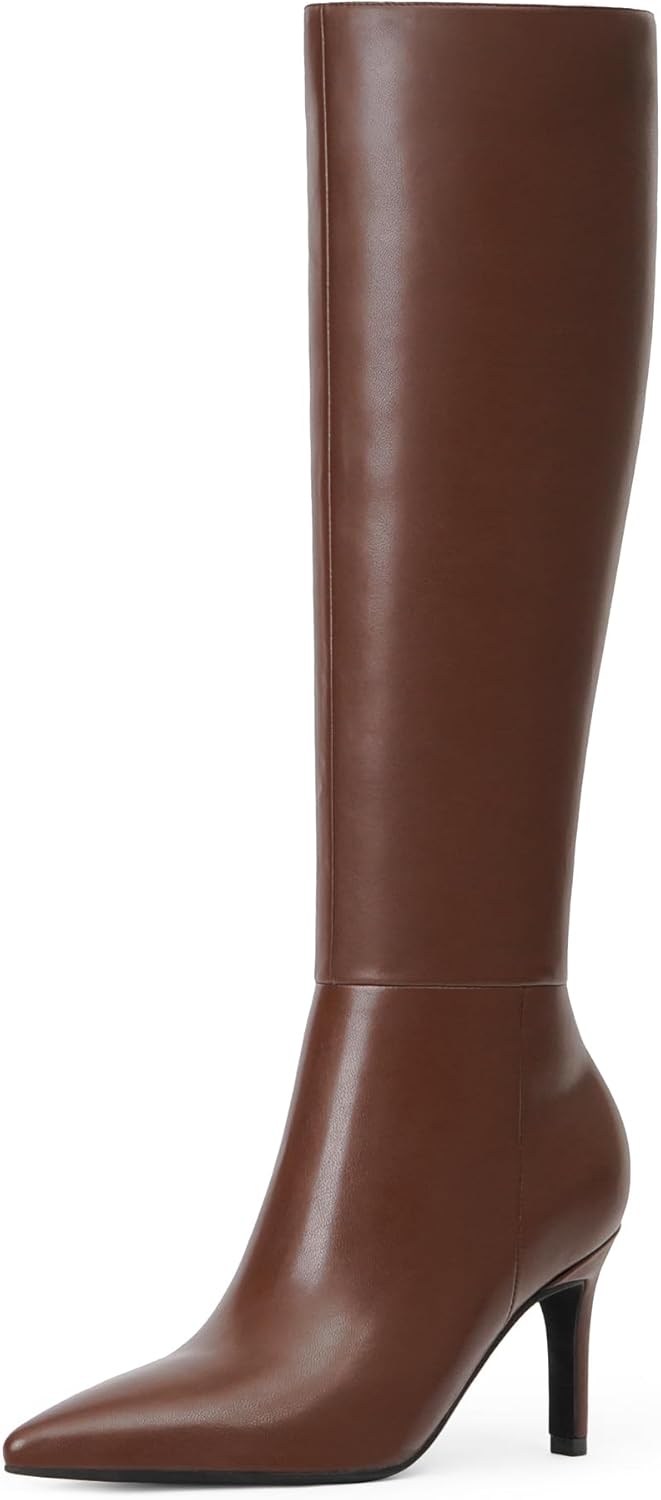 Knee High Boots Women Pointed Toe Tall Boots 3 In Stiletto High Heel Long Boots...