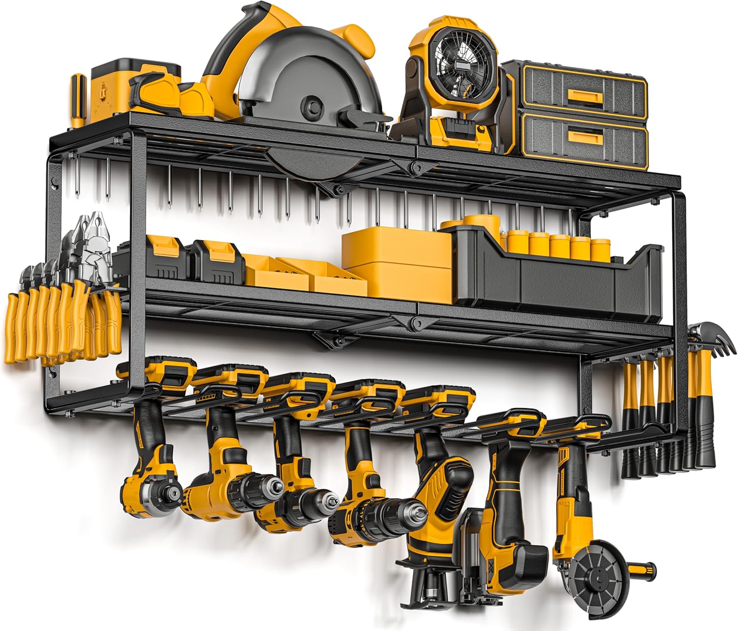 Power Tool Organizer for Tool Storage, Drill Holder Wall Mount with Charging Sta...