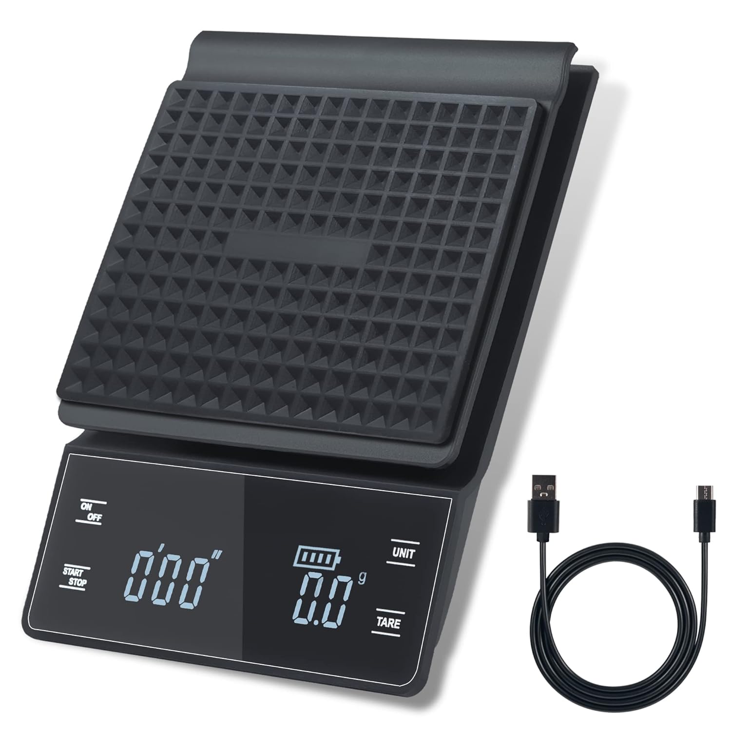 Bemece Digital Coffee Scales with Timer,0.1g/3KG High Precision Kitchen Scale wi...
