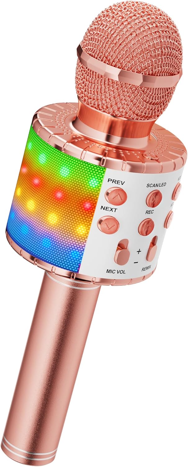 Ankuka Karaoke Wireless Microphone, 4 in 1 Handheld Bluetooth Microphones Speake...