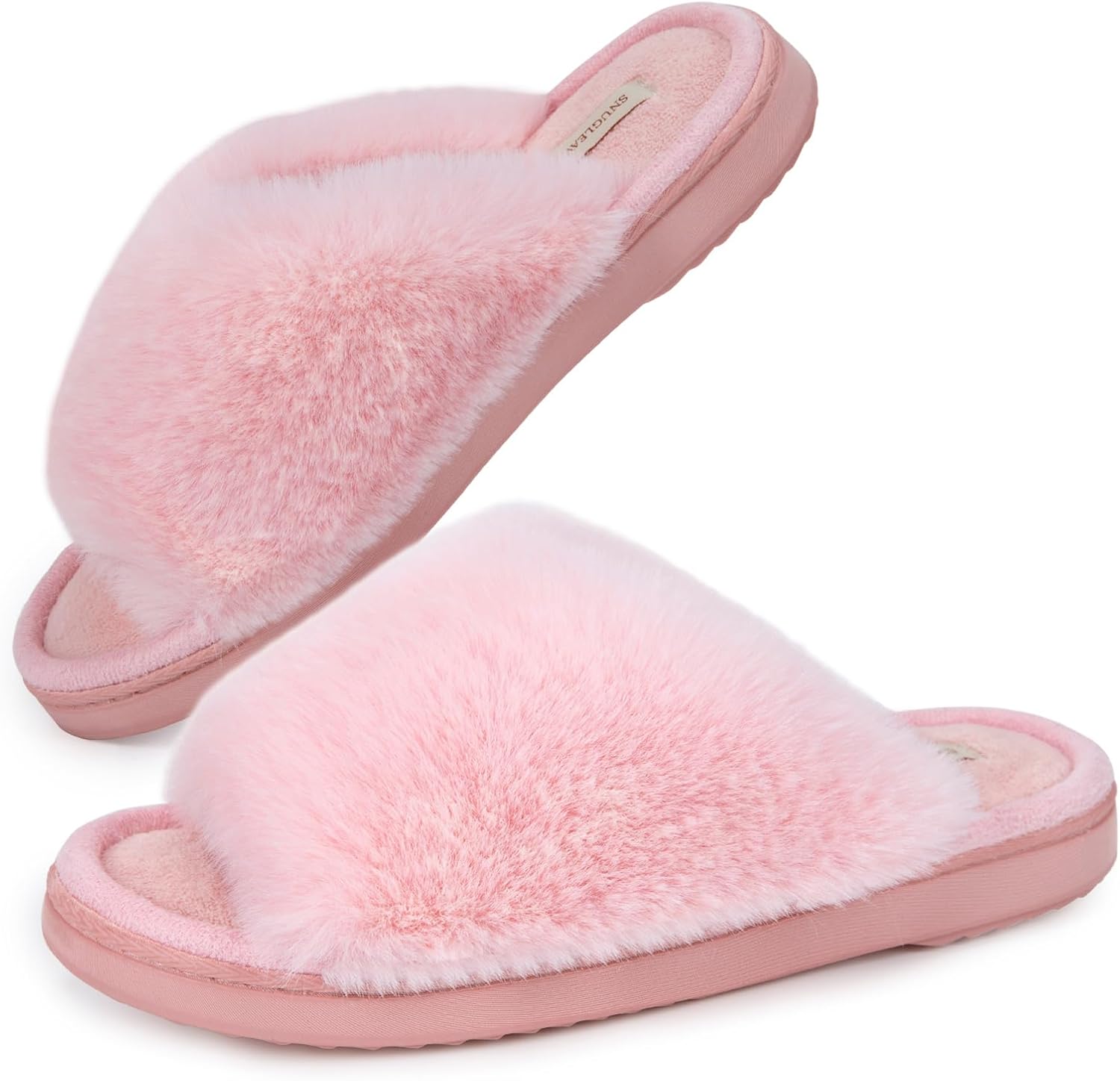 Snug Leaves Ladies' Deluxe Fluffy Memory Foam Slip...