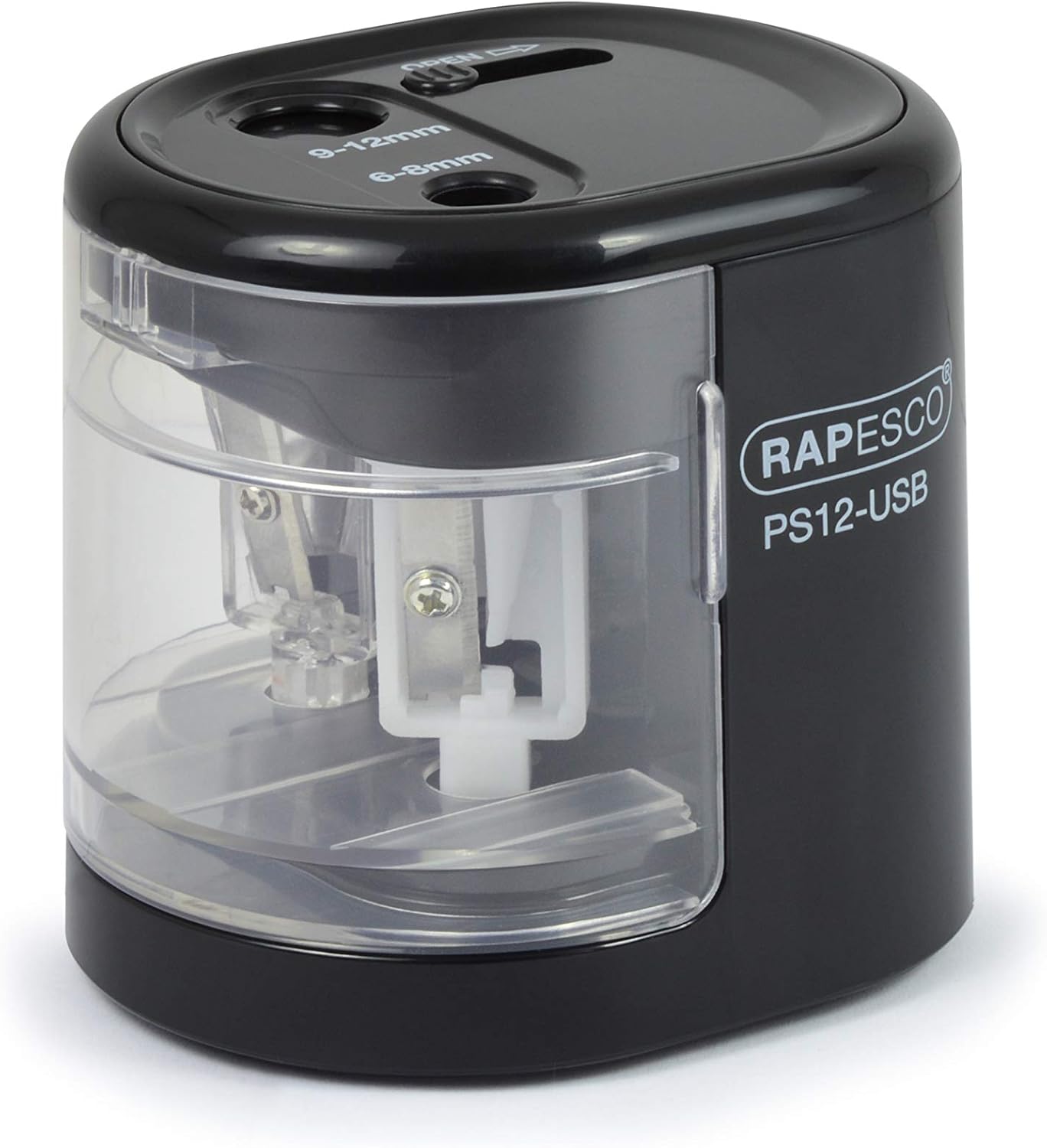 Rapesco 1449 PS12-USB Automatic/Electric Pencil Sharpener with USB or Battery (n...