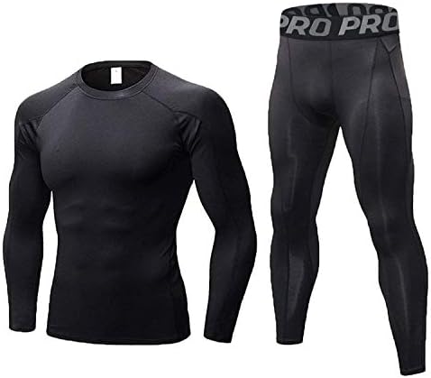 LANBAOSI Mens Thermal Underwear Set Long Sleeve Skins Base Layer Compression Top...