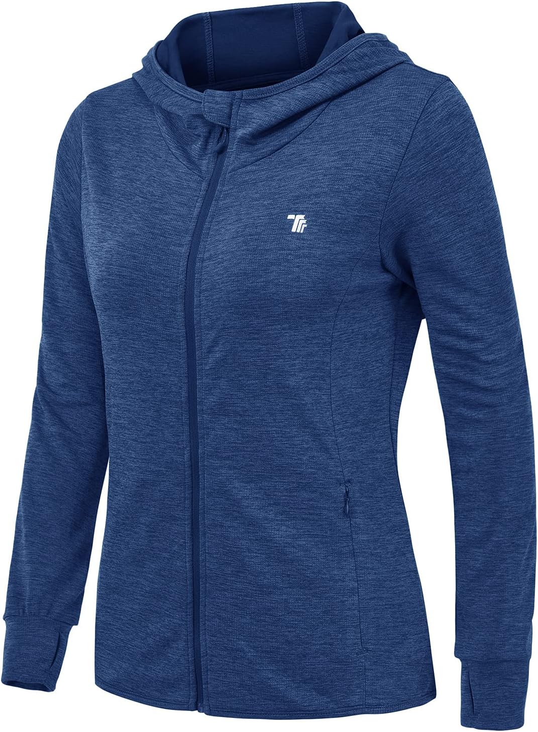 donhobo Women's Running Jackets with Thumb Hole,Long Sleeve Gym Sport Zip Up Hoo...