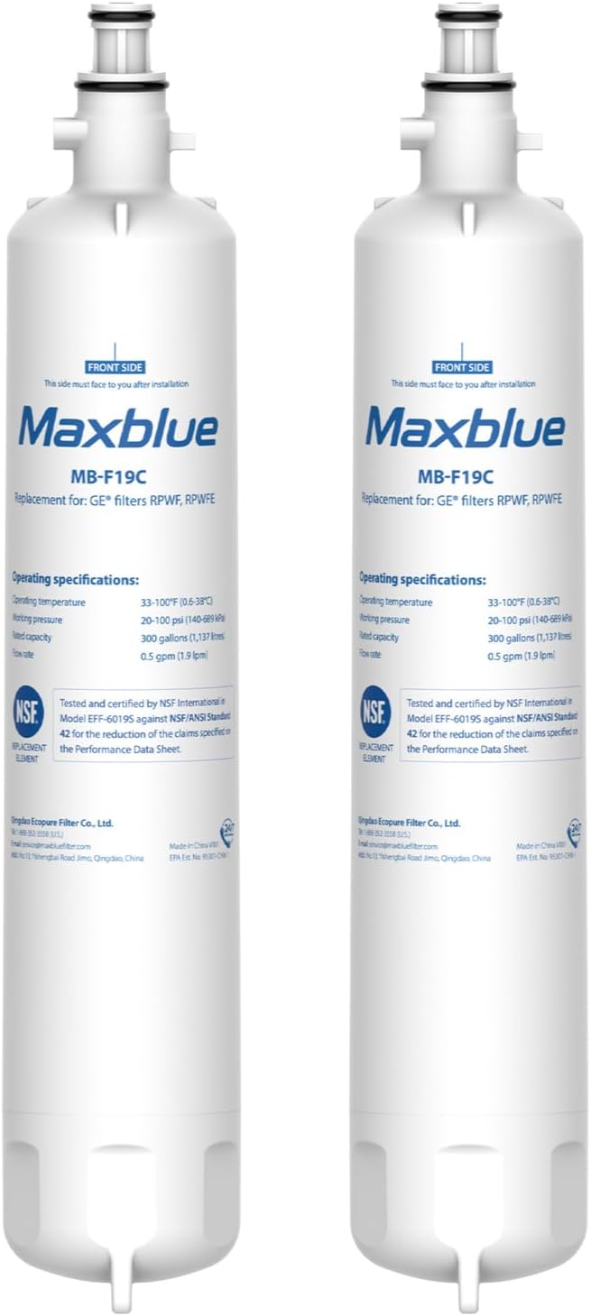 Maxblue Replacement for GE® RPWFE®, RPWF (with CHIP) Refrigerator Water Filter,...