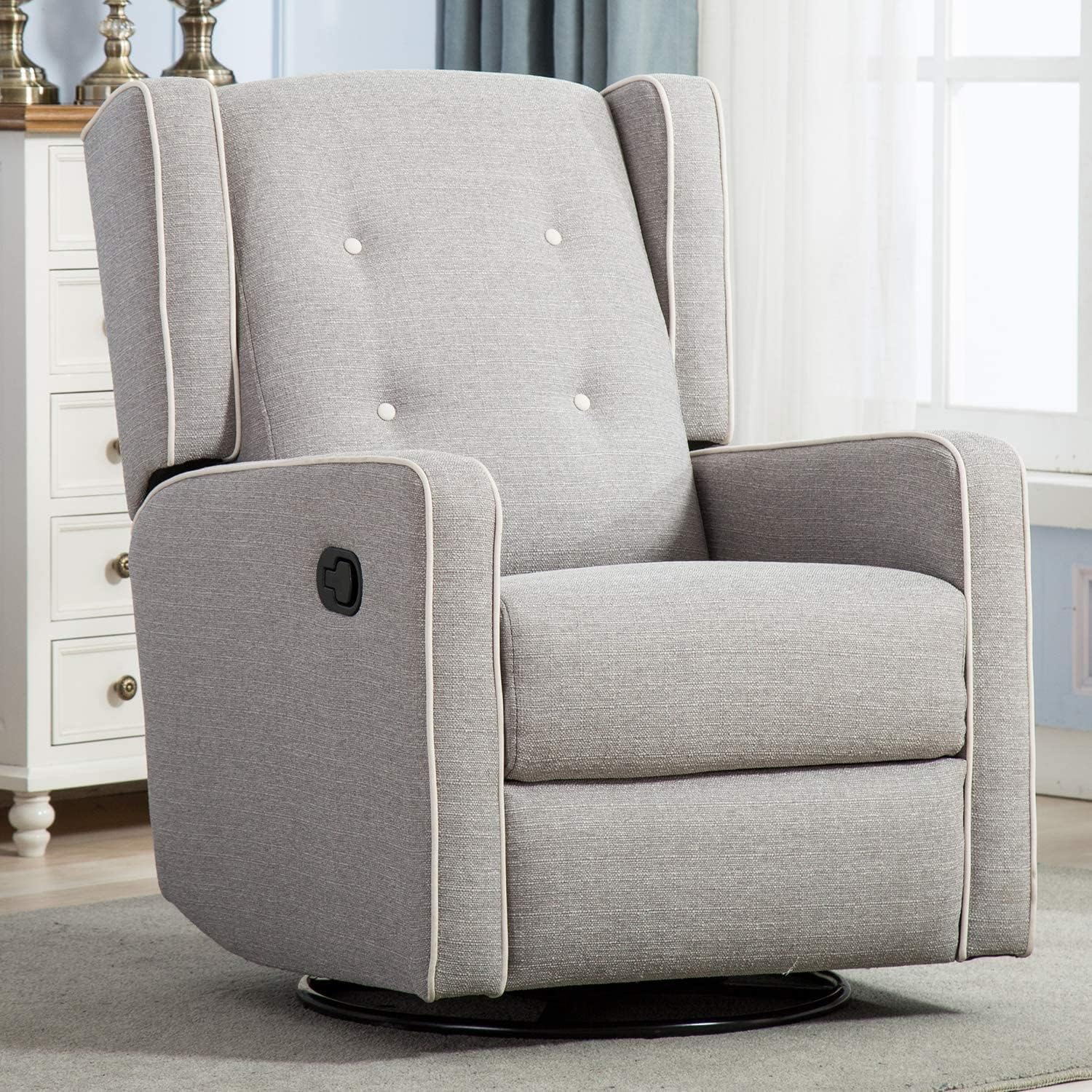 Swivel Rocker Recliner Chair, Nursery Glider Chair, Nursery Rocking Chairs, Manu...