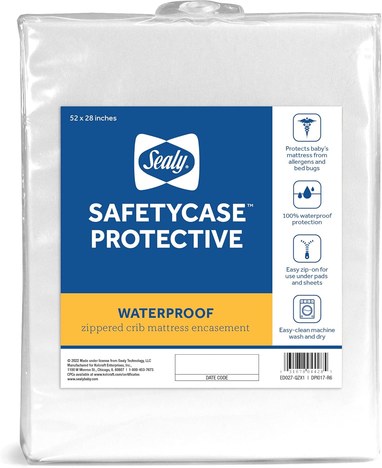 Sealy Baby SafetyCase Protective Waterproof Fitted...