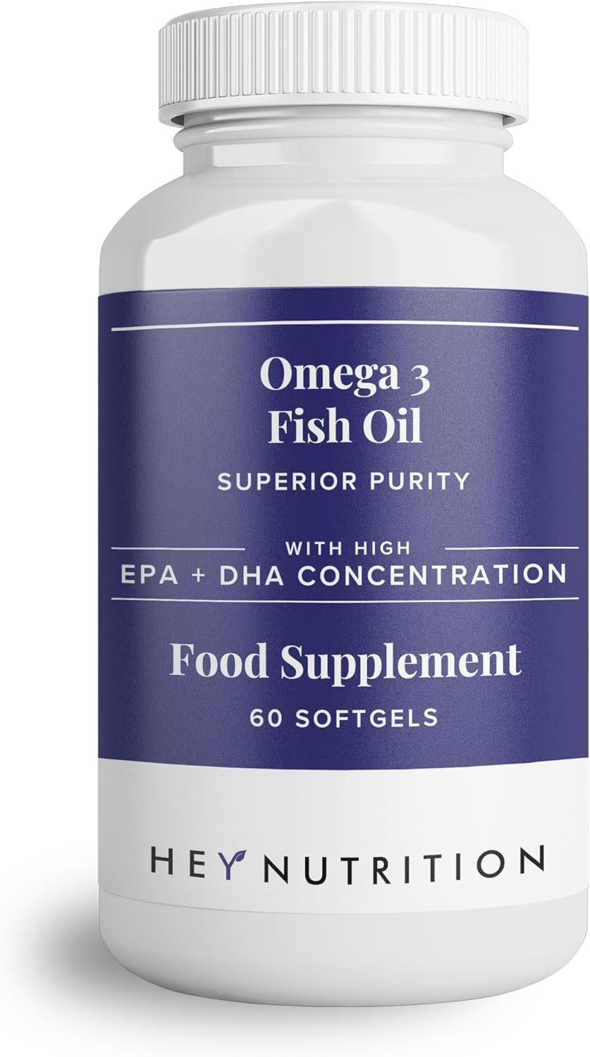 Hey Nutrition Pure Omega-3 Fish Oil 2000mg with Vitamin E - High EPA + DHA Conce...