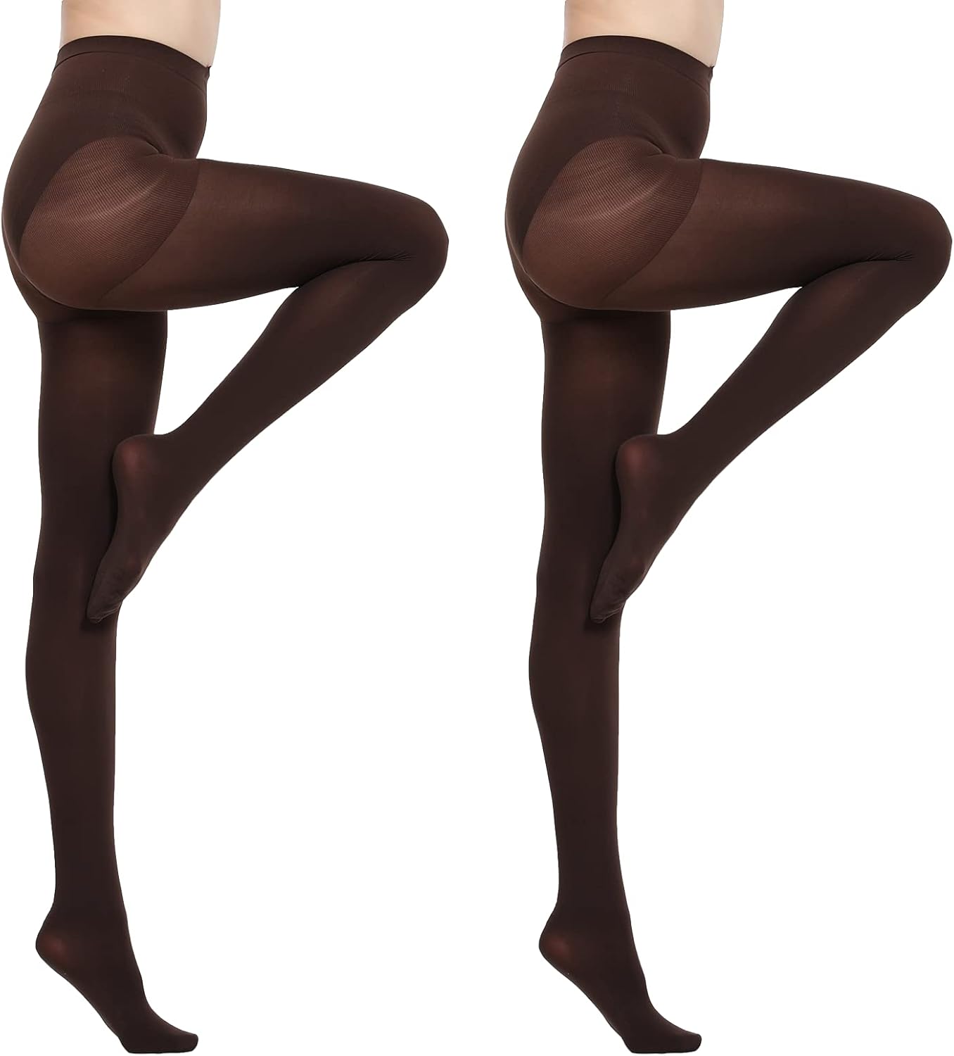 MANZI Run Resistant Control Top Panty Hose Opaque Tights X-Large Coffee