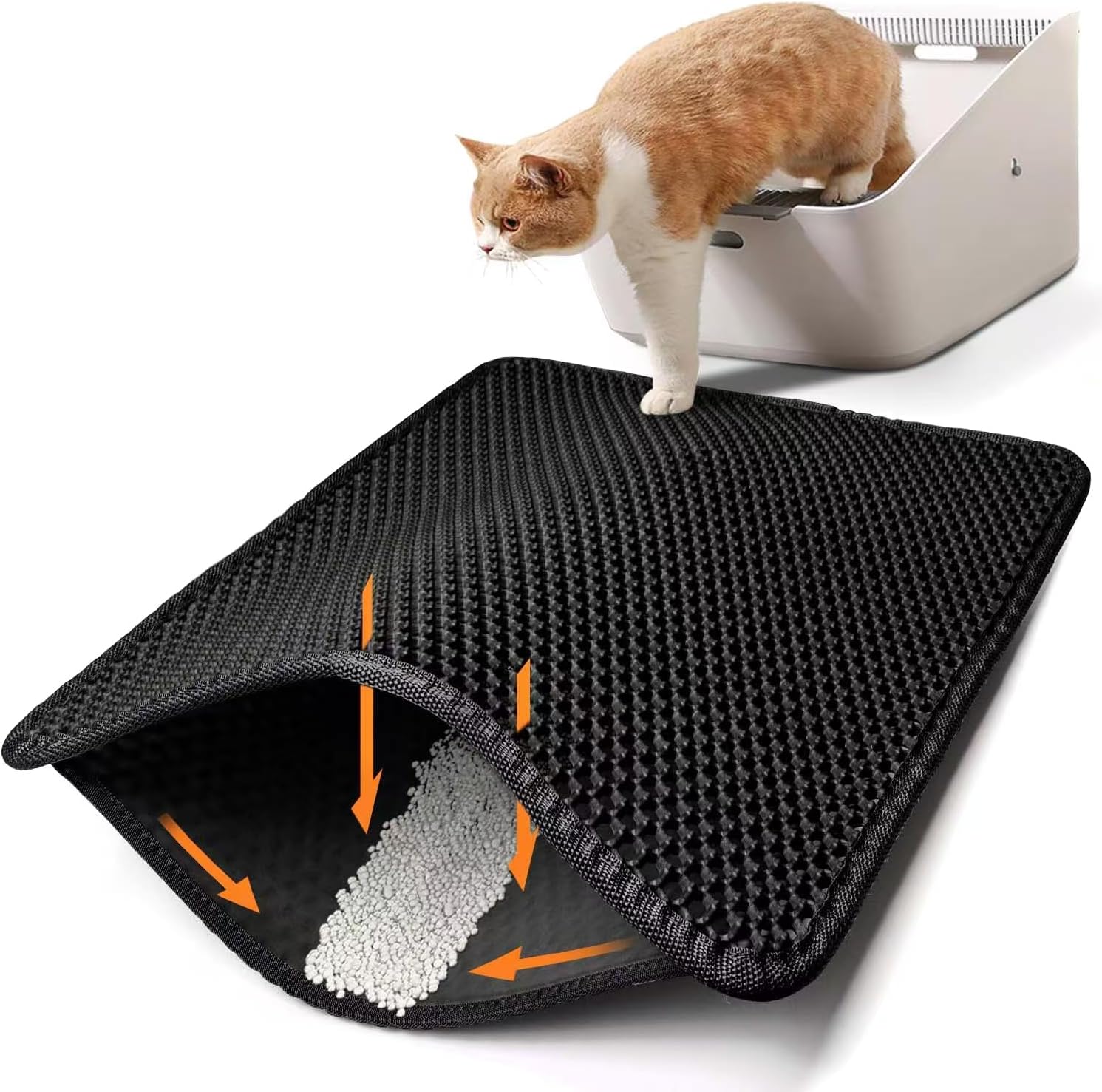 Conlun Cat Litter Mat Cat Litter Trapping Mat, Honeycomb Double Layer Design, Ur...