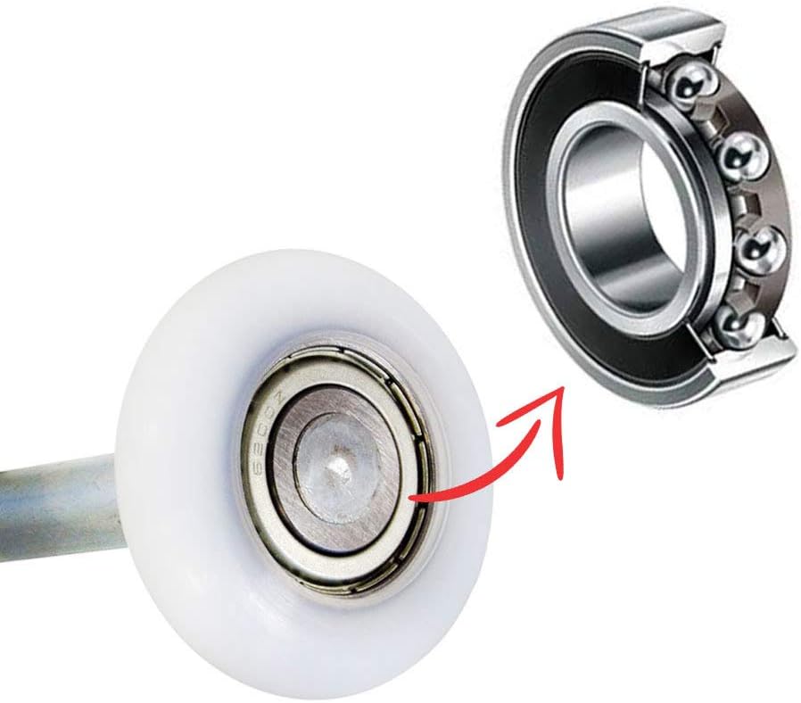 DURA-LIFT Ultra-Life 2" Reinforced 6200Z Bearing Nylon Garage Door Roller and 4"...