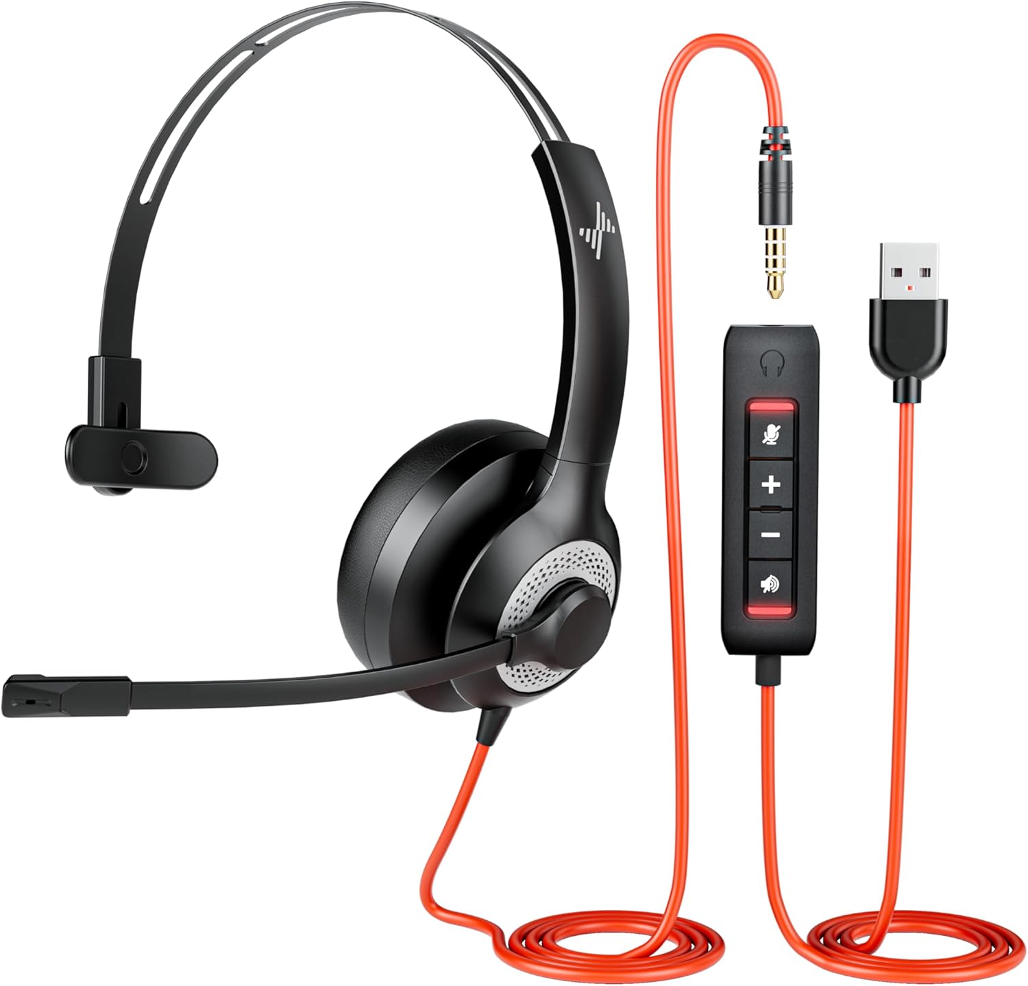 USB Headset with Microphone for PC, On-Ear Computer Laptop Headphones with Noise...