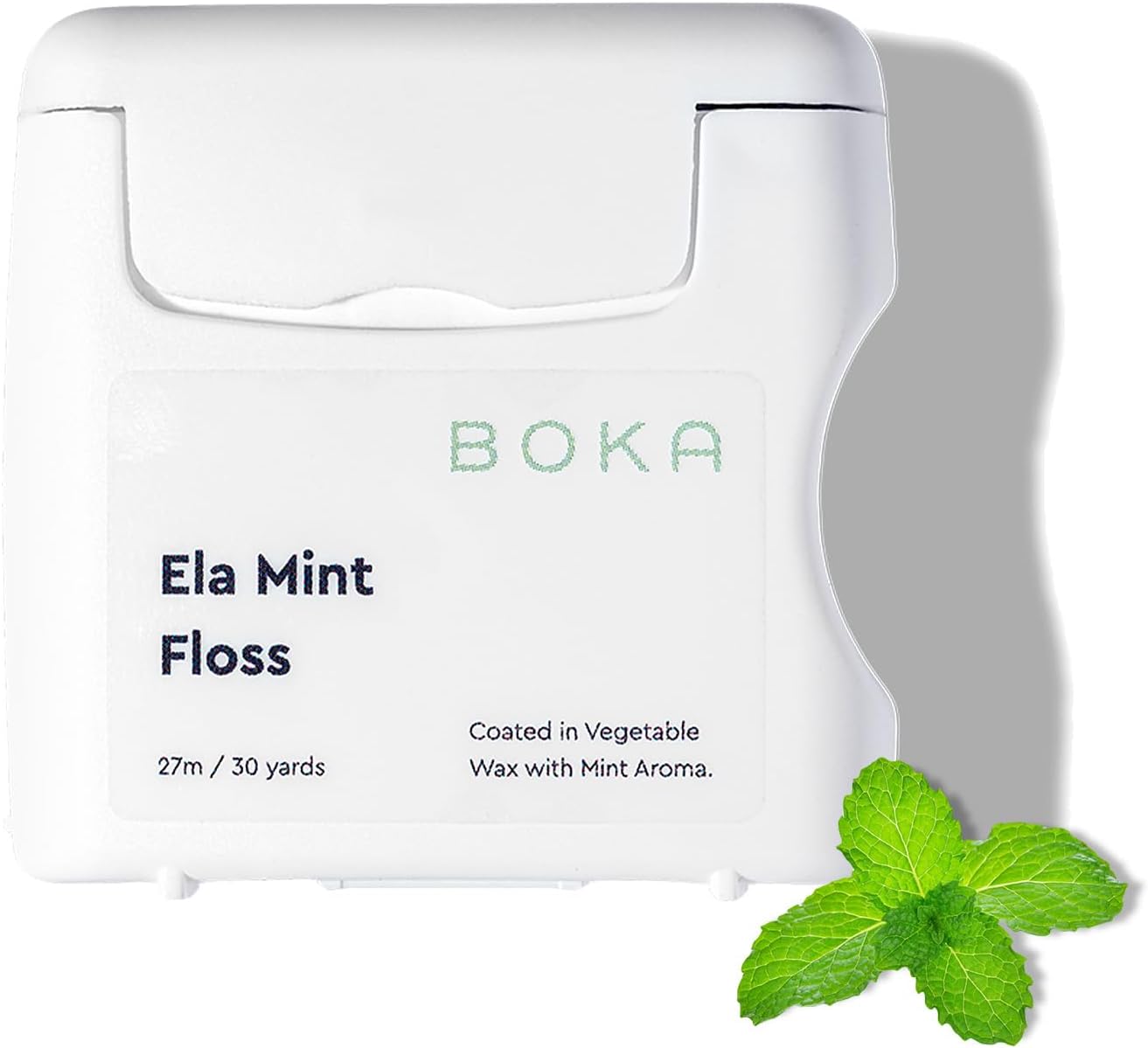 Boka Ela Mint Woven Dental Floss, Made from Plant-Based Vegetable Wax, Teflon-Fr...