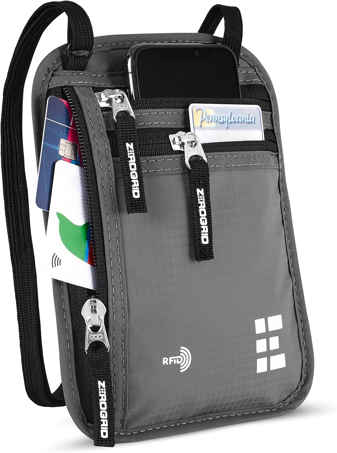 Neck Wallet for Travel & Passport Holder with RFID Blocking - Slim & Easy to Con...