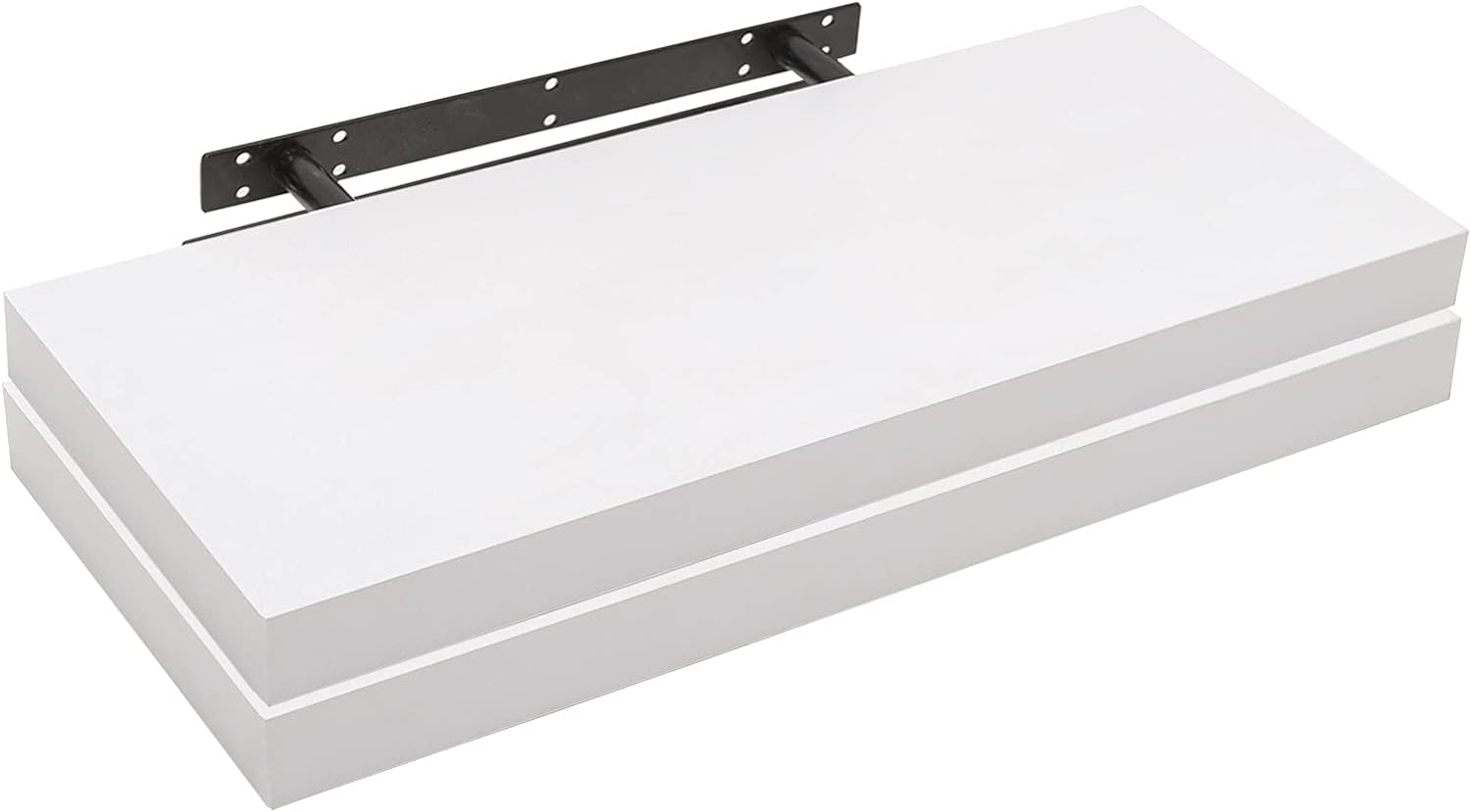WOLTU 2 Pcs Floating Shelf White Wooden Wall Storage Display Shelf 40cm Long RG9...