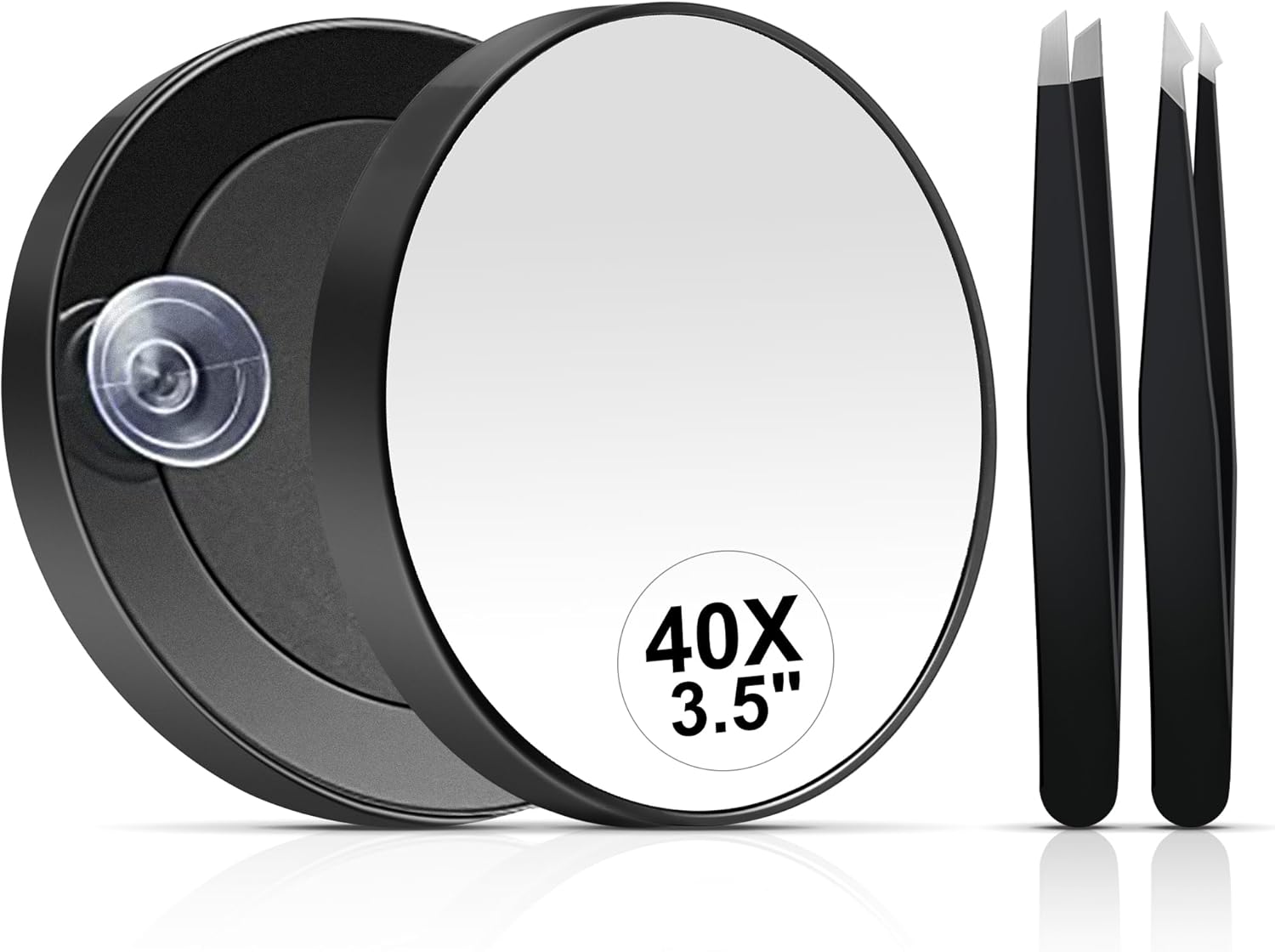 MIYADIVA 40X Magnifying Mirror, Small Magnifying Mirror with Suction Cup and Twe...