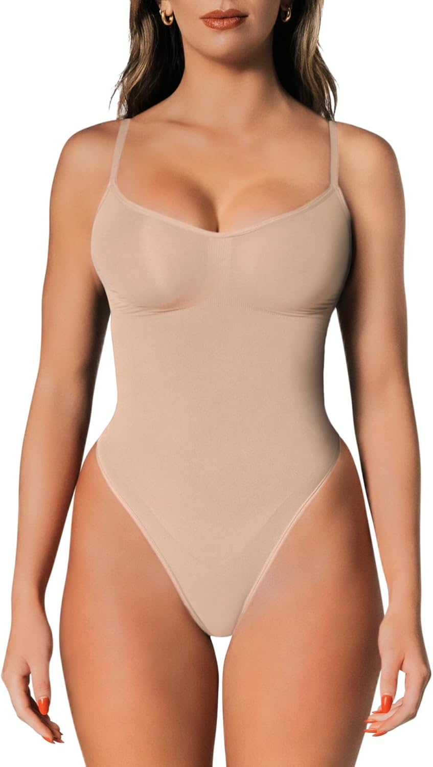 Shapewear Tummy Control Bodysuit Thong or Brief: Sculpting Shaper Tank Top Bodys...