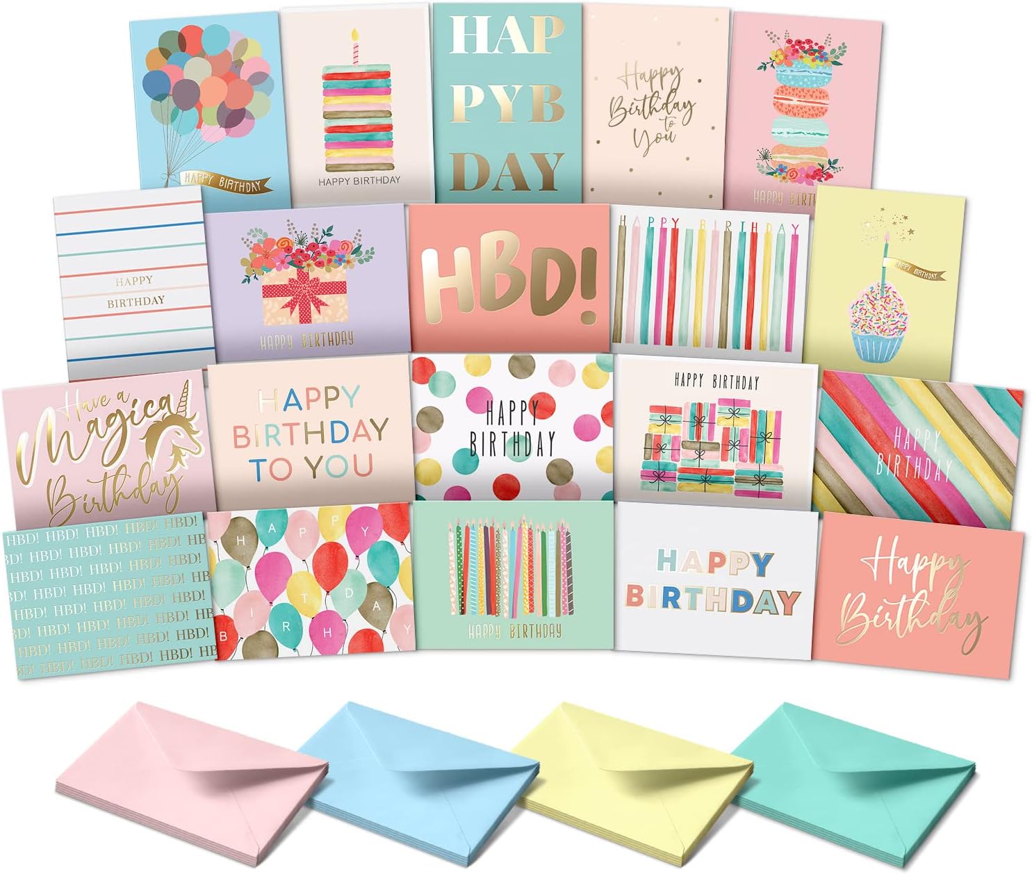 Sweetzer & Orange Happy Birthday Cards with Envelopes & Assortment Box. Variety...