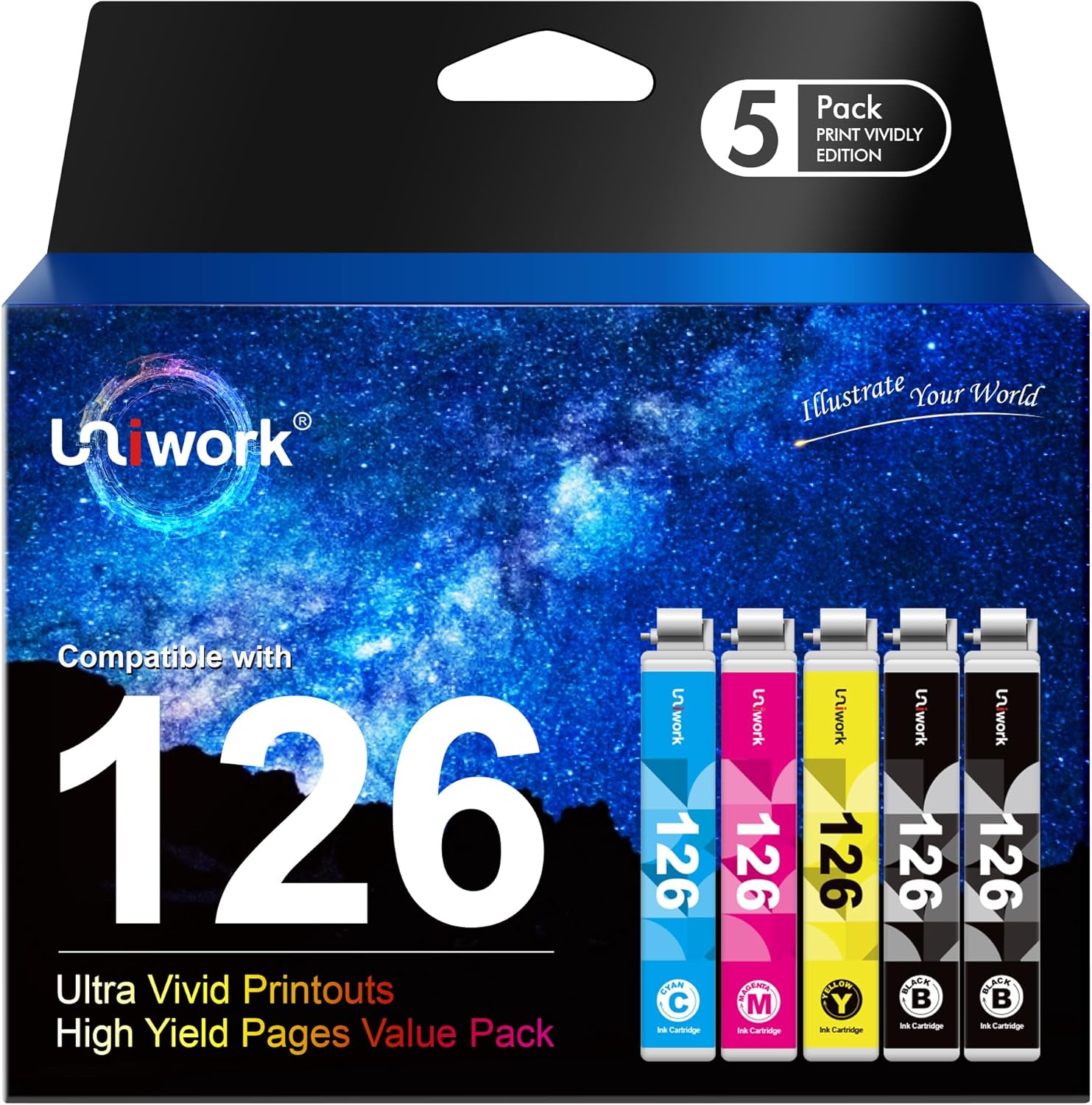 Uniwork Remanufactured 126 Ink Cartridges Replacement for Epson 126 T126 use for...