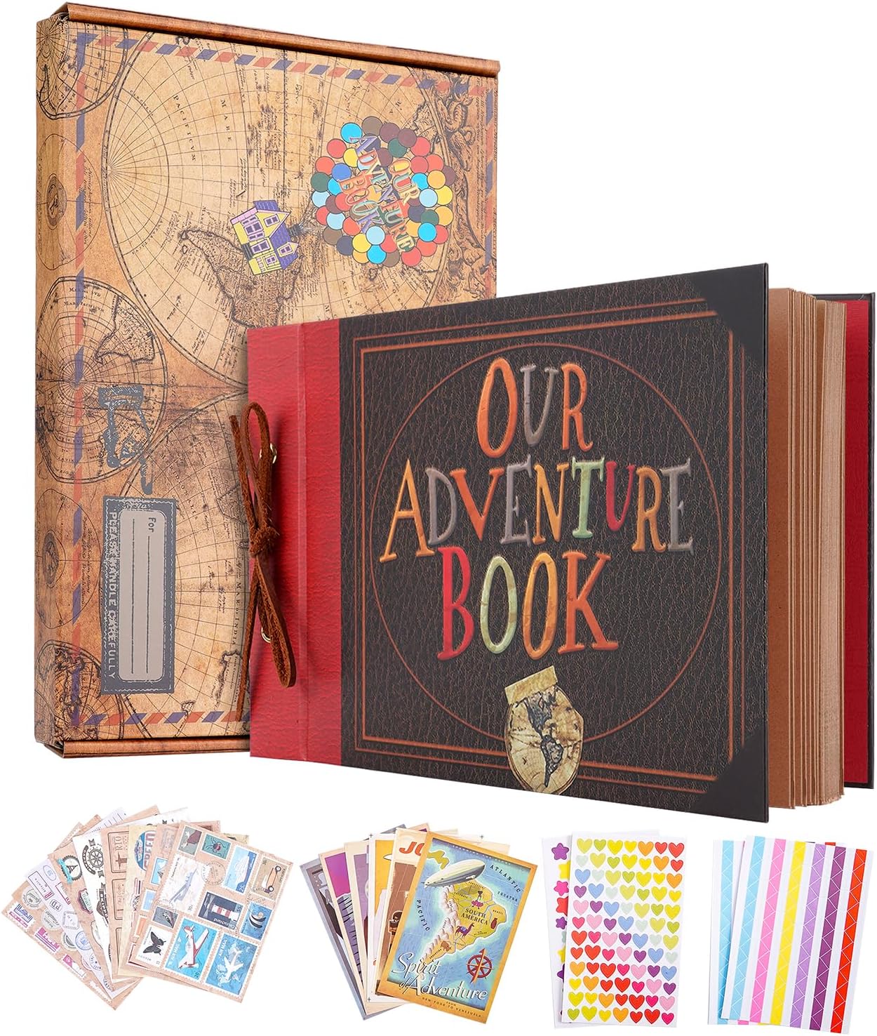 Our Adventure Book Scrapbook, Best DIY Travel Scrapbook Photo Album 80Pages, Ret...