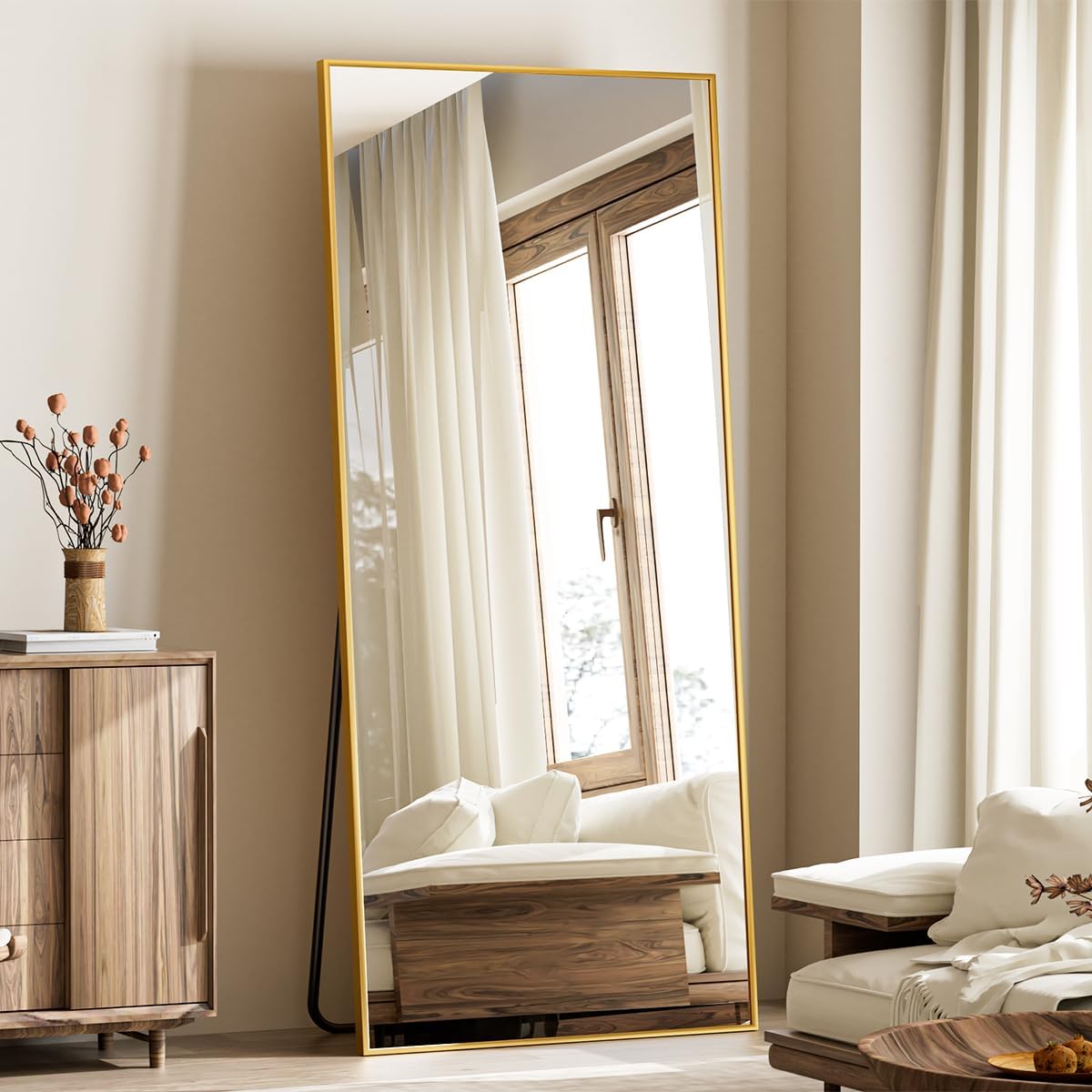 Koonmi Large Mirrors for Wall, 65"x24" Full Length Mirror with Stand, Full Body...