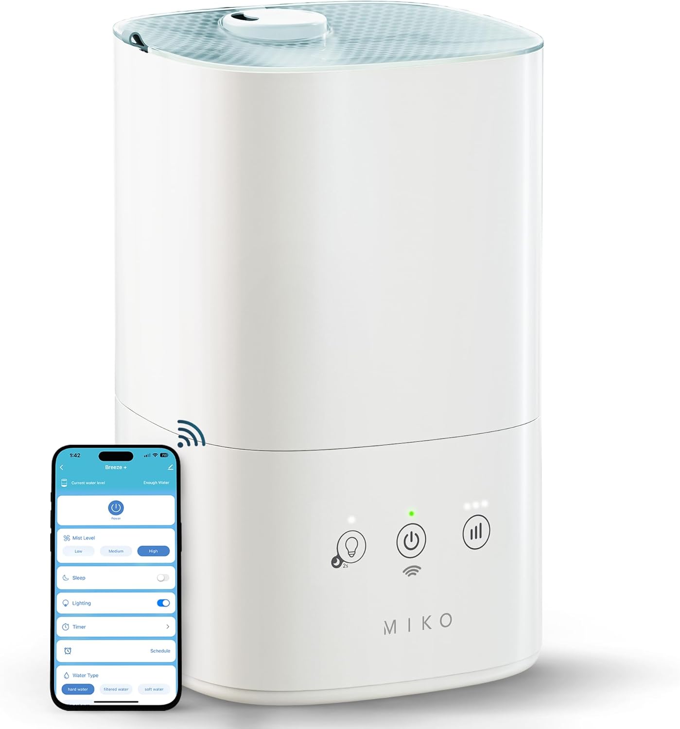 MIKO Ultrasonic Humidifiers for Bedroom Baby - Pre Filter, Wifi App controlled,...